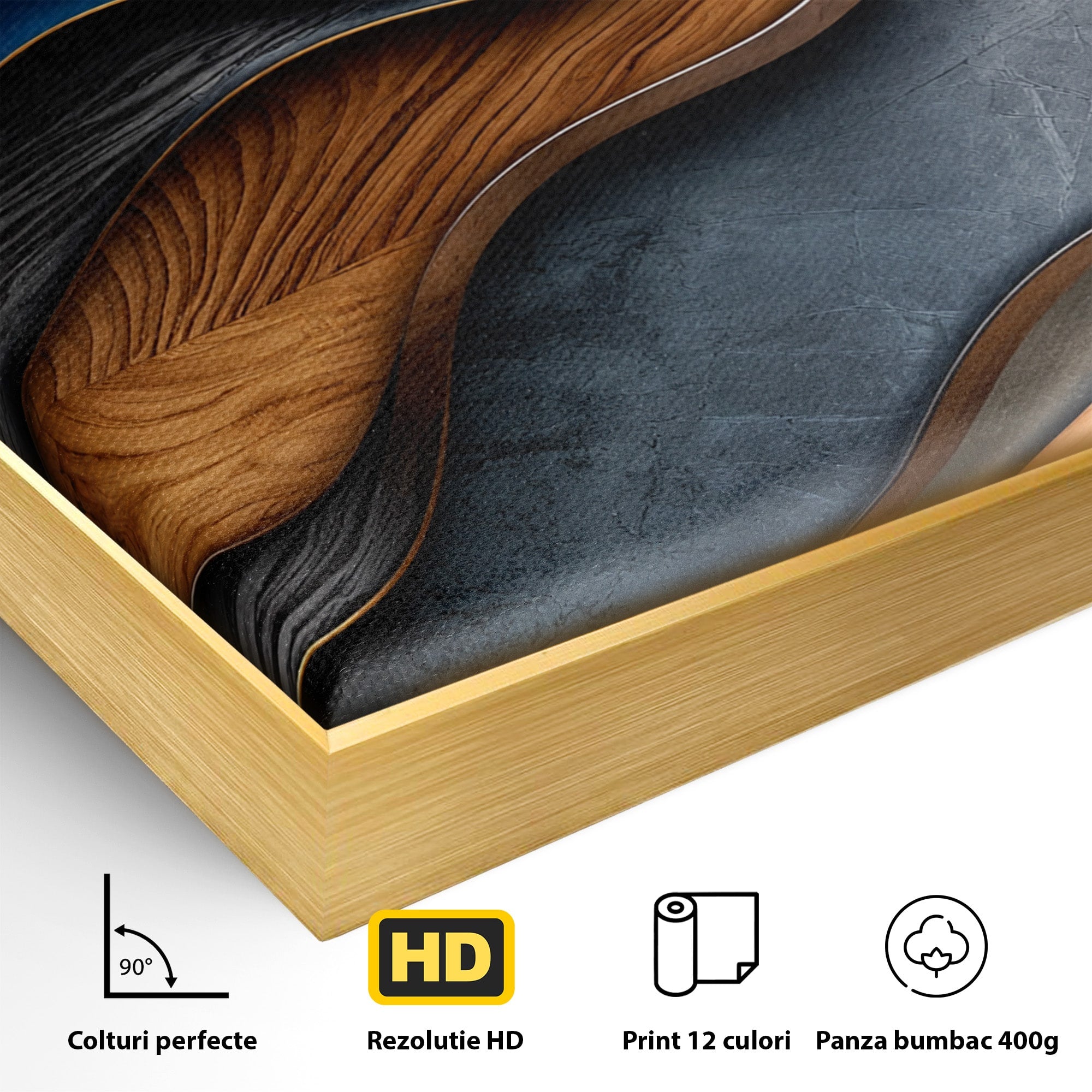 Tablou Canvas Premium LuxCanva® C1390, Valuri Abstracte, Abstract, Valuri, Textura, Living, Birou, Culori Vibrante