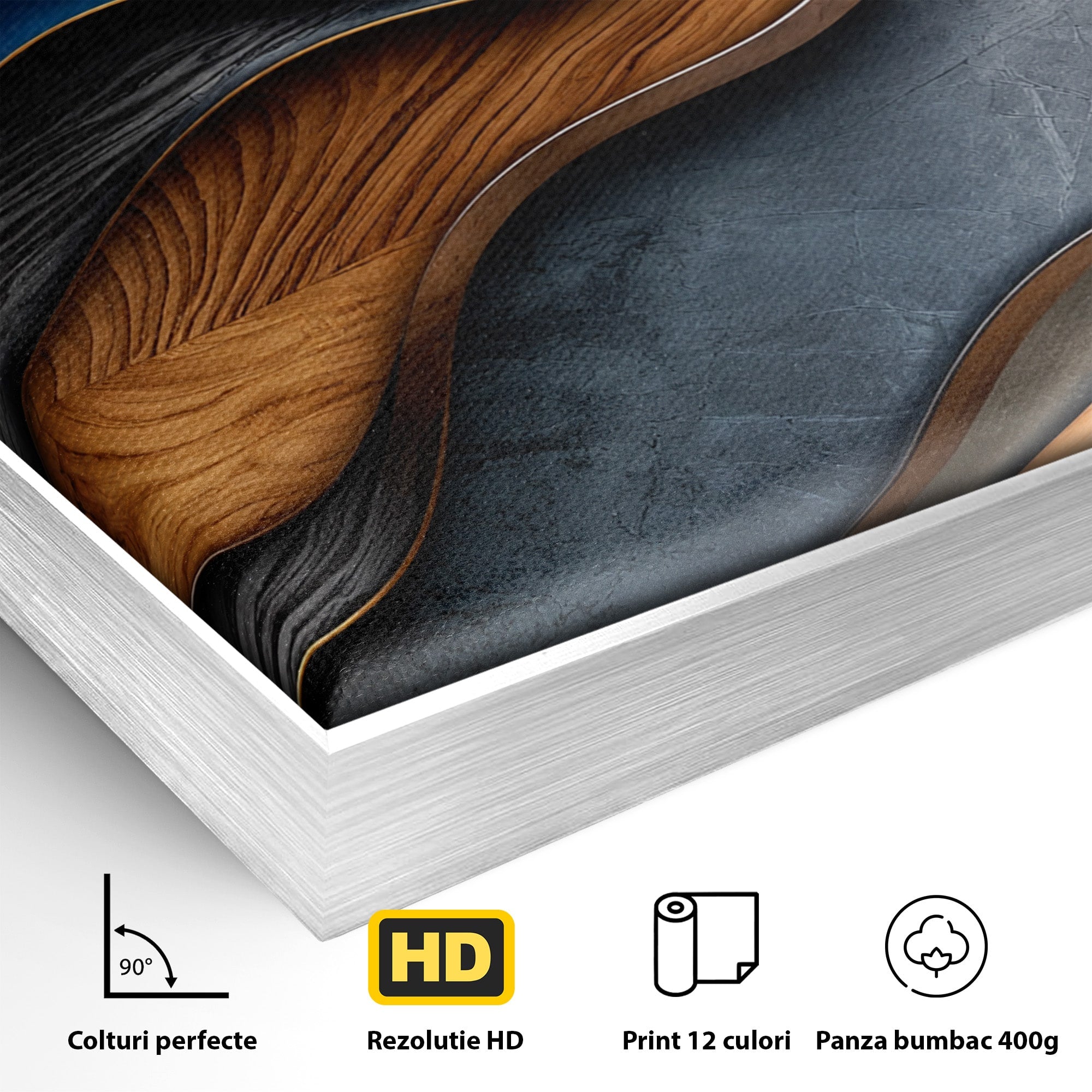 Tablou Canvas Premium LuxCanva® C1390, Valuri Abstracte, Abstract, Valuri, Textura, Living, Birou, Culori Vibrante