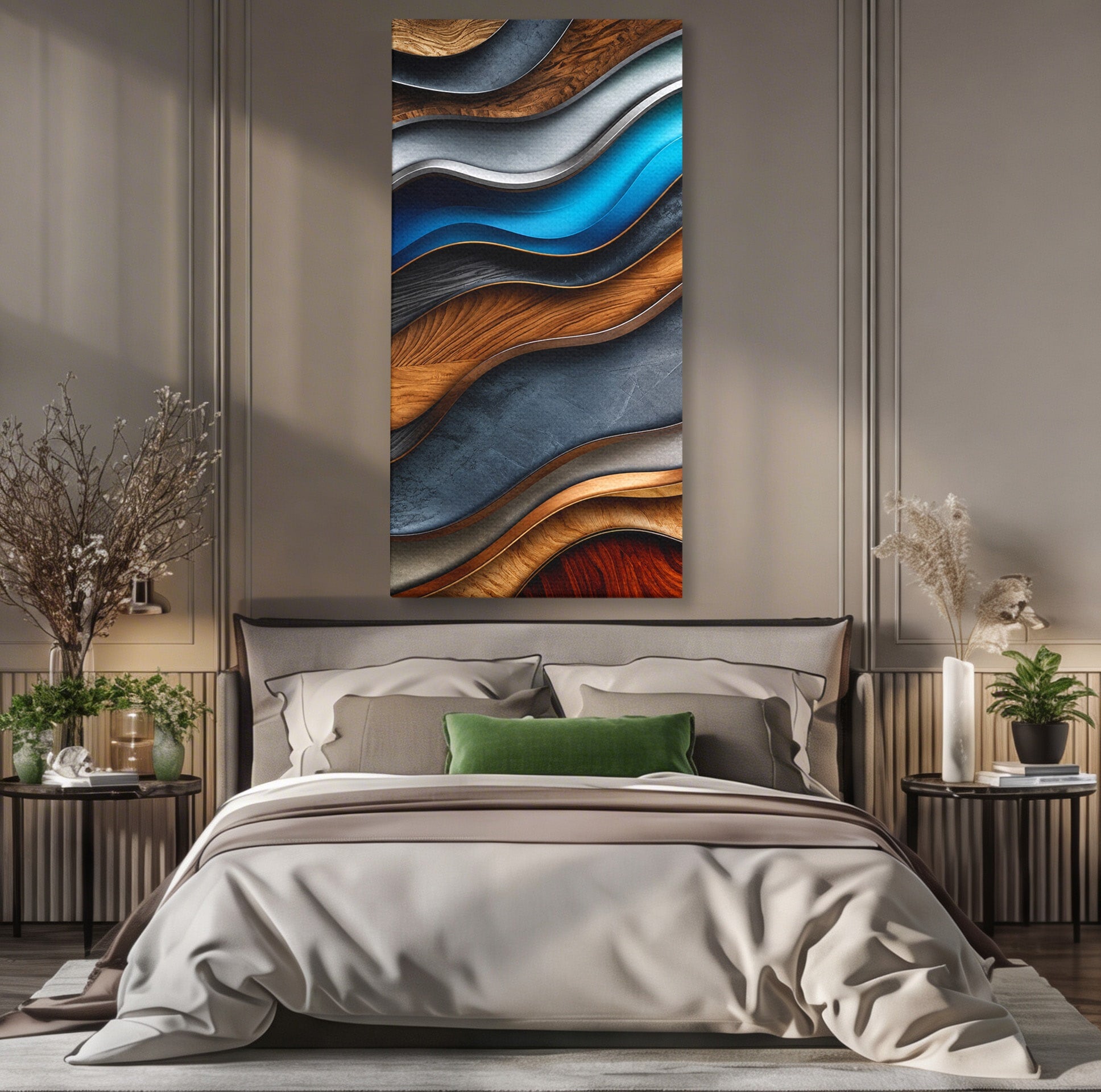 Tablou Canvas Premium LuxCanva® C1390, Valuri Abstracte, Abstract, Valuri, Textura, Living, Birou, Culori Vibrante