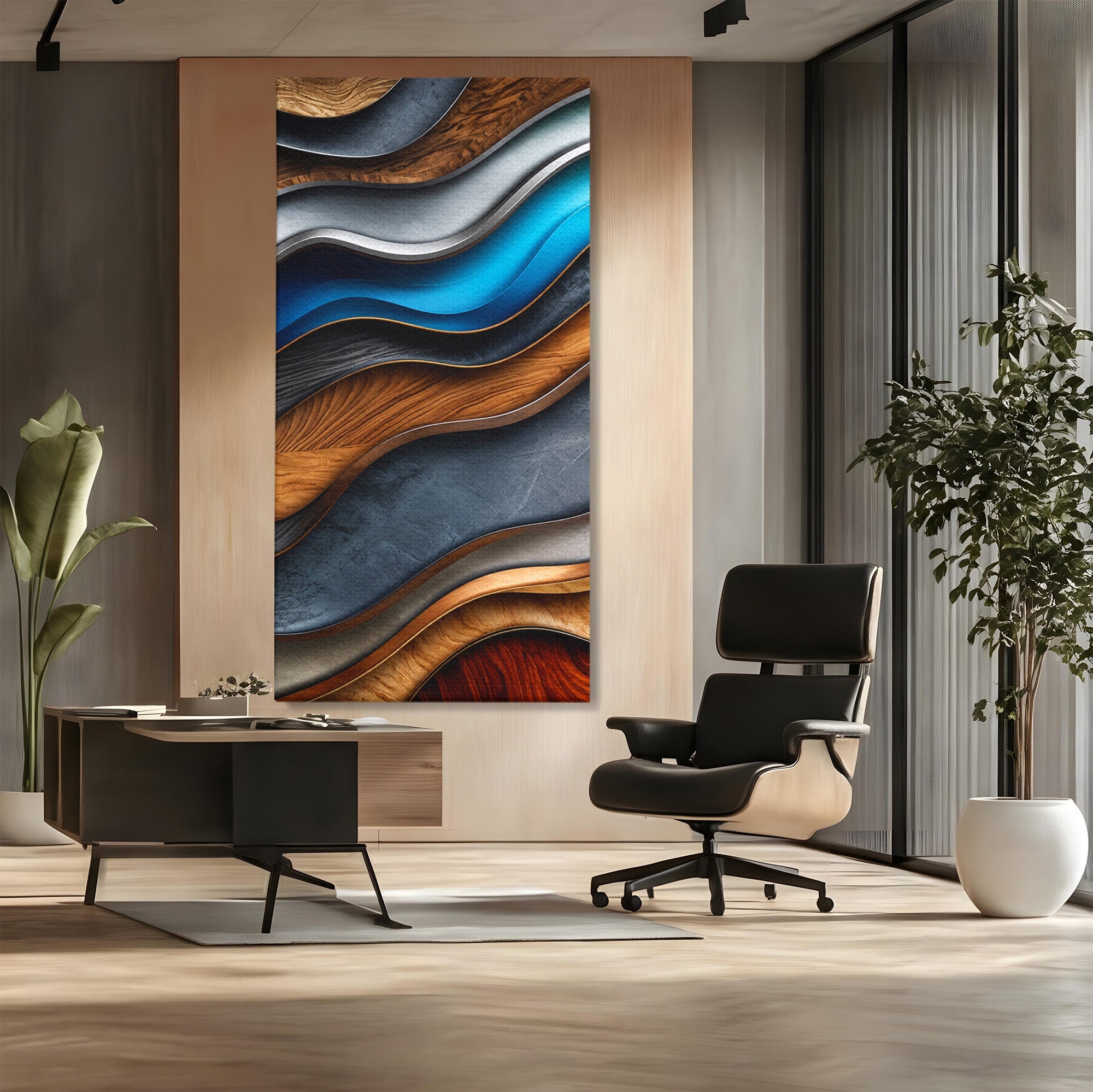 Tablou Canvas Premium LuxCanva® C1390, Valuri Abstracte, Abstract, Valuri, Textura, Living, Birou, Culori Vibrante