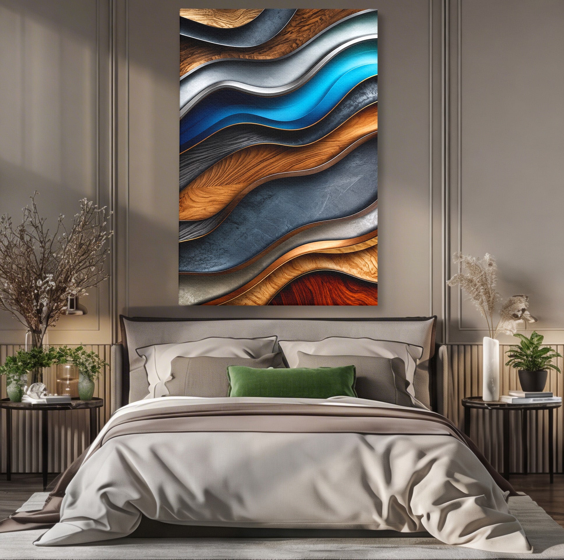Tablou Canvas Premium LuxCanva® C1390, Valuri Abstracte, Abstract, Valuri, Textura, Living, Birou, Culori Vibrante
