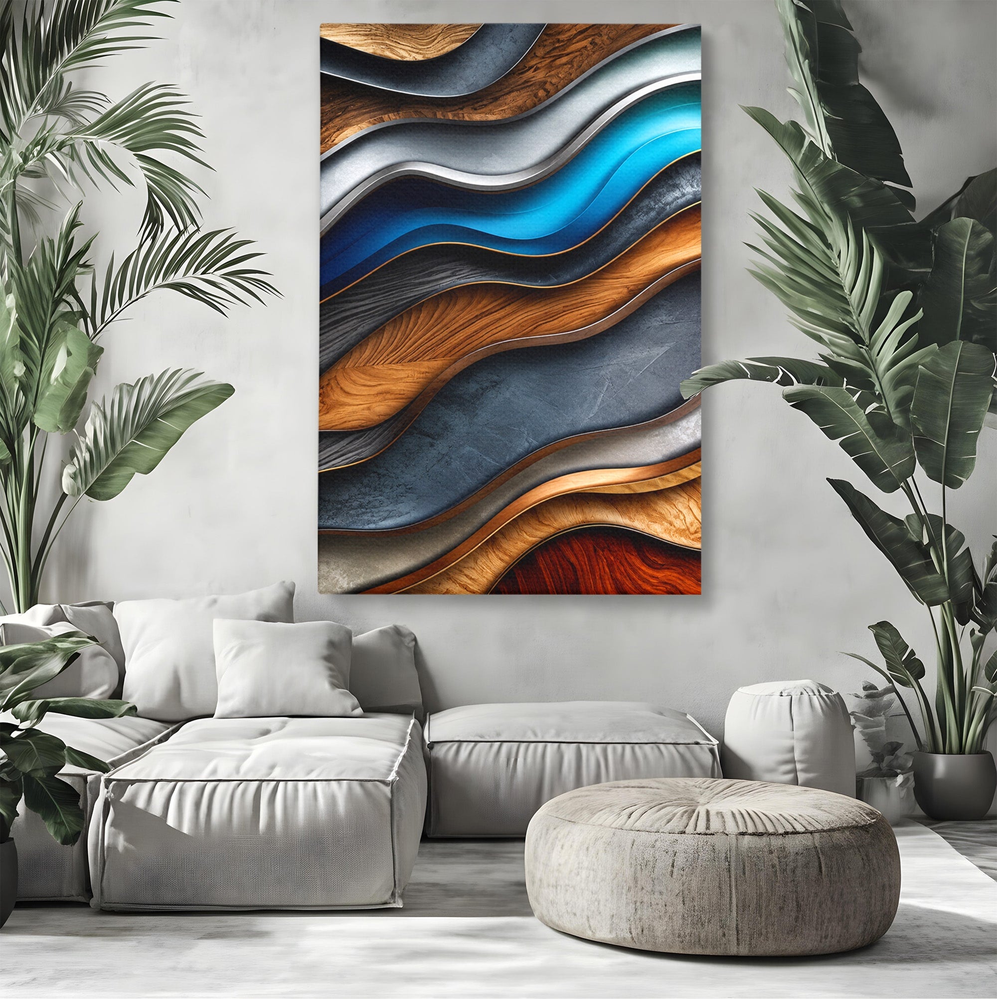 Tablou Canvas Premium LuxCanva® C1390, Valuri Abstracte, Abstract, Valuri, Textura, Living, Birou, Culori Vibrante