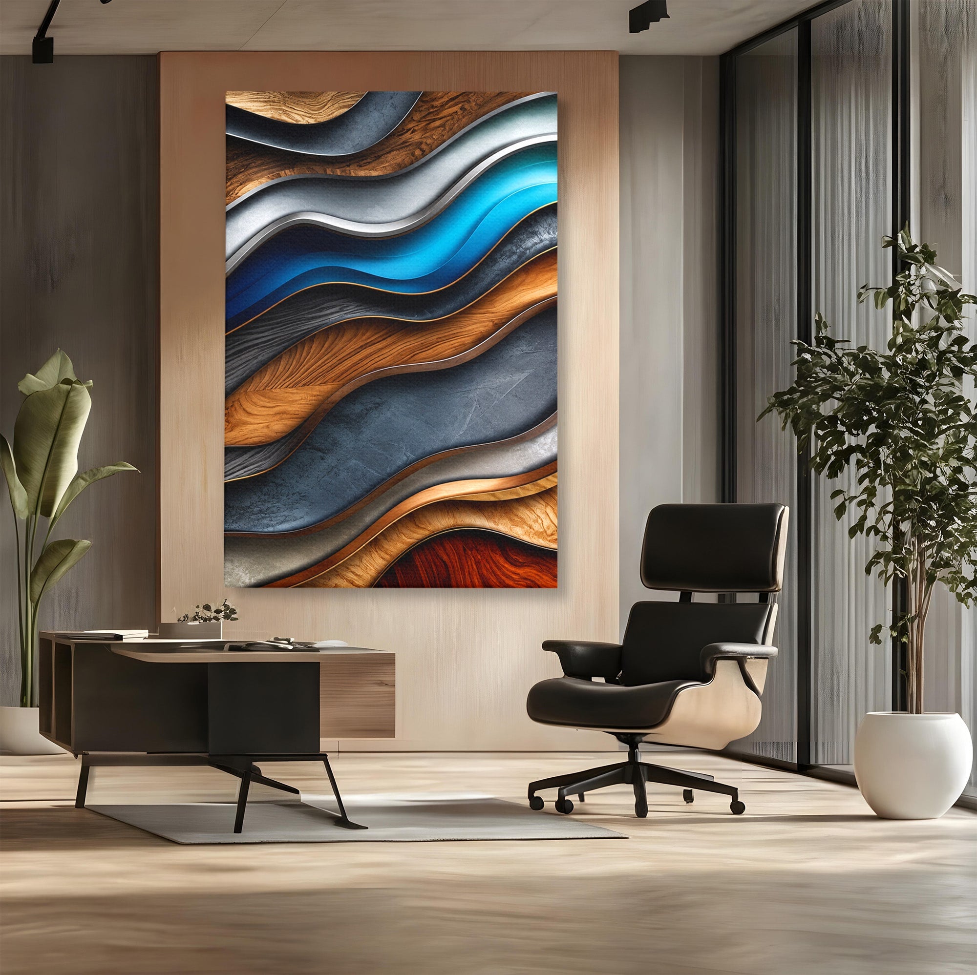 Tablou Canvas Premium LuxCanva® C1390, Valuri Abstracte, Abstract, Valuri, Textura, Living, Birou, Culori Vibrante