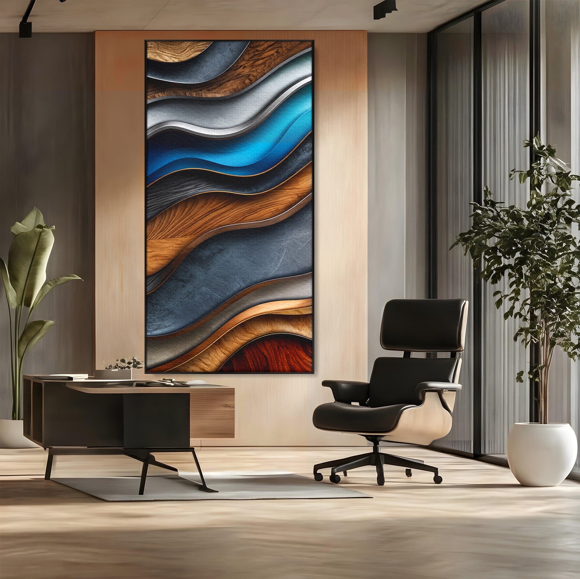 Tablou Canvas Premium LuxCanva® C1390, Valuri Abstracte, Abstract, Valuri, Textura, Living, Birou, Culori Vibrante