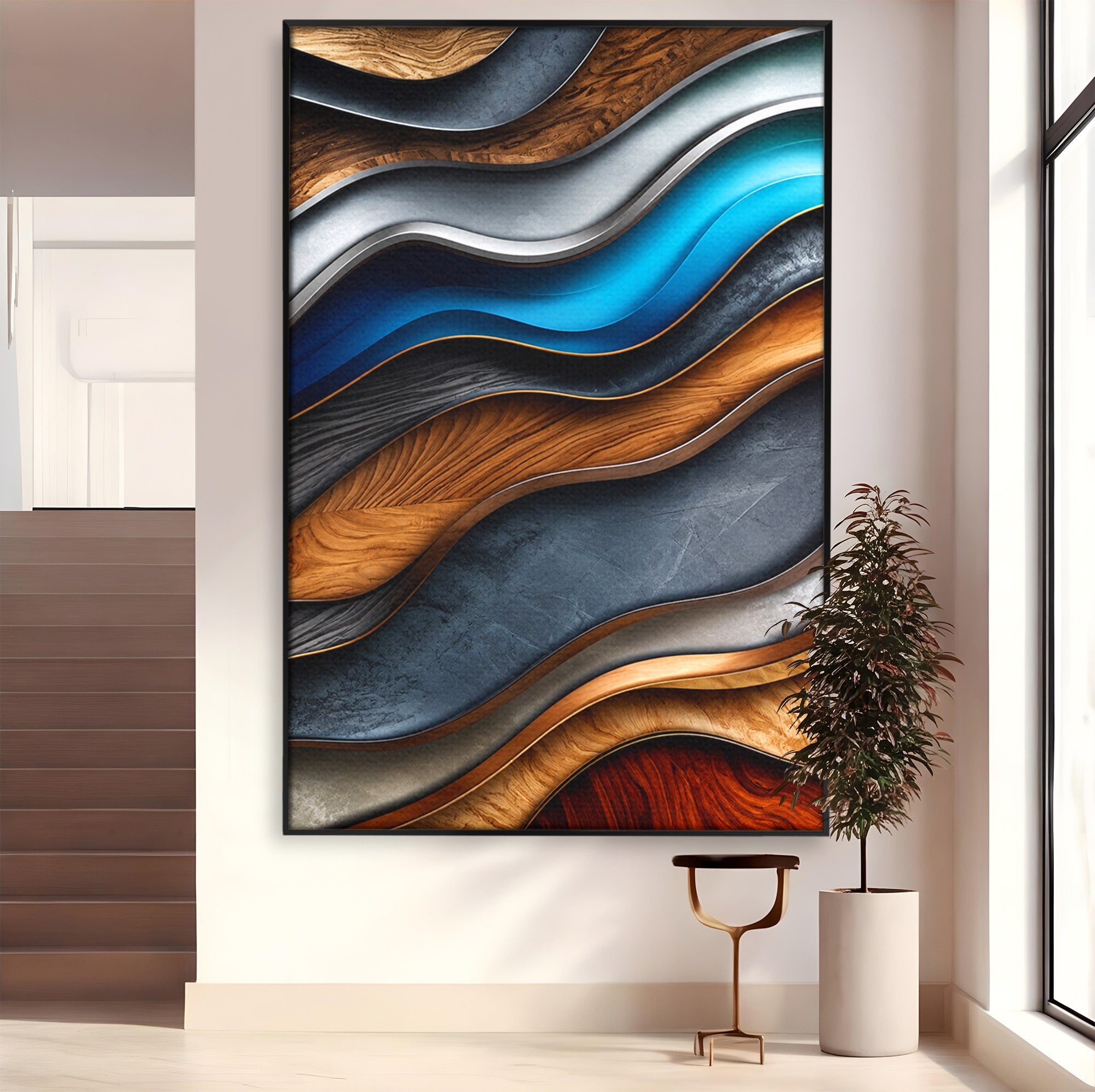 Tablou Canvas Premium LuxCanva® C1390, Valuri Abstracte, Abstract, Valuri, Textura, Living, Birou, Culori Vibrante