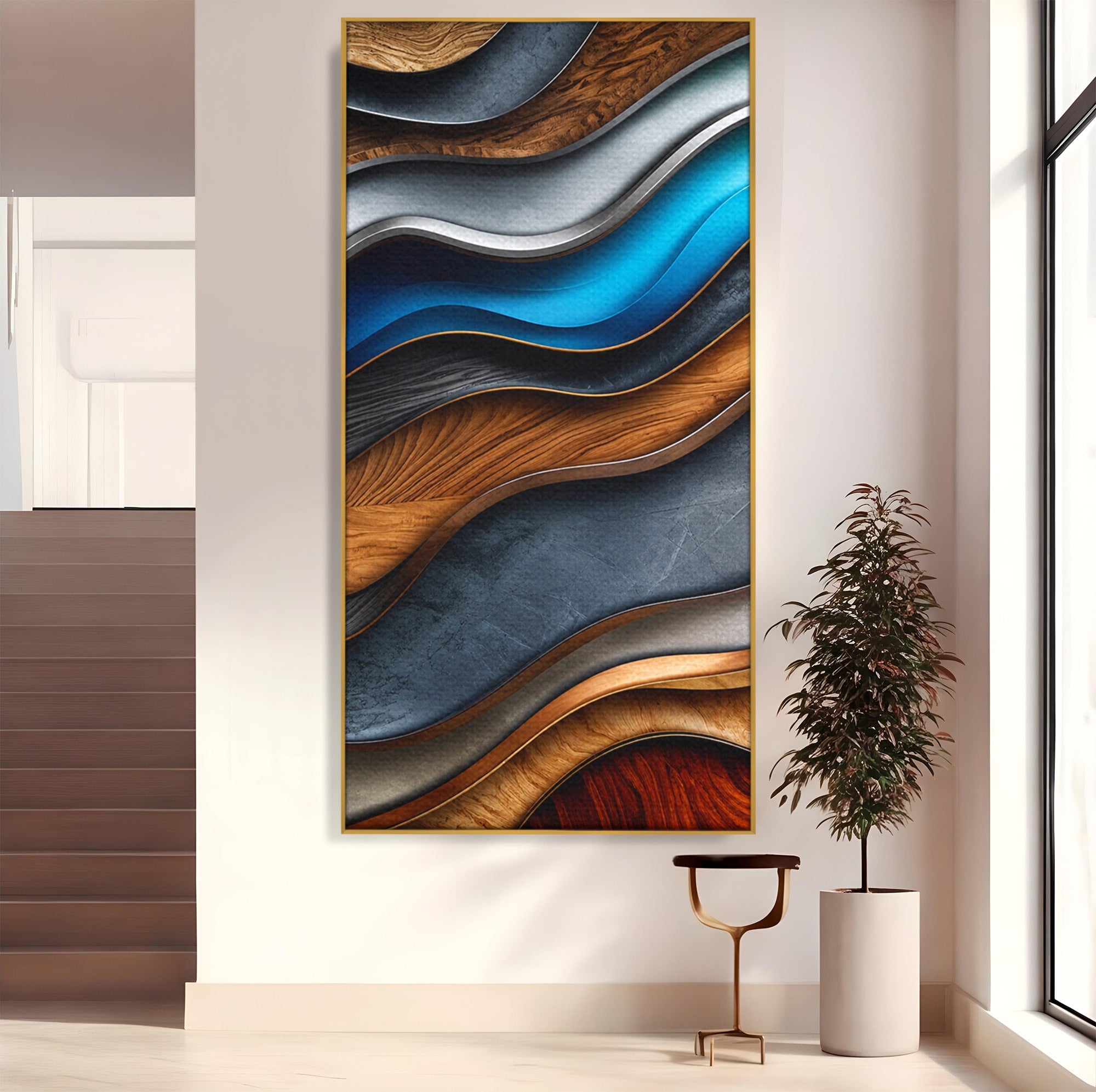 Tablou Canvas Premium LuxCanva® C1390, Valuri Abstracte, Abstract, Valuri, Textura, Living, Birou, Culori Vibrante