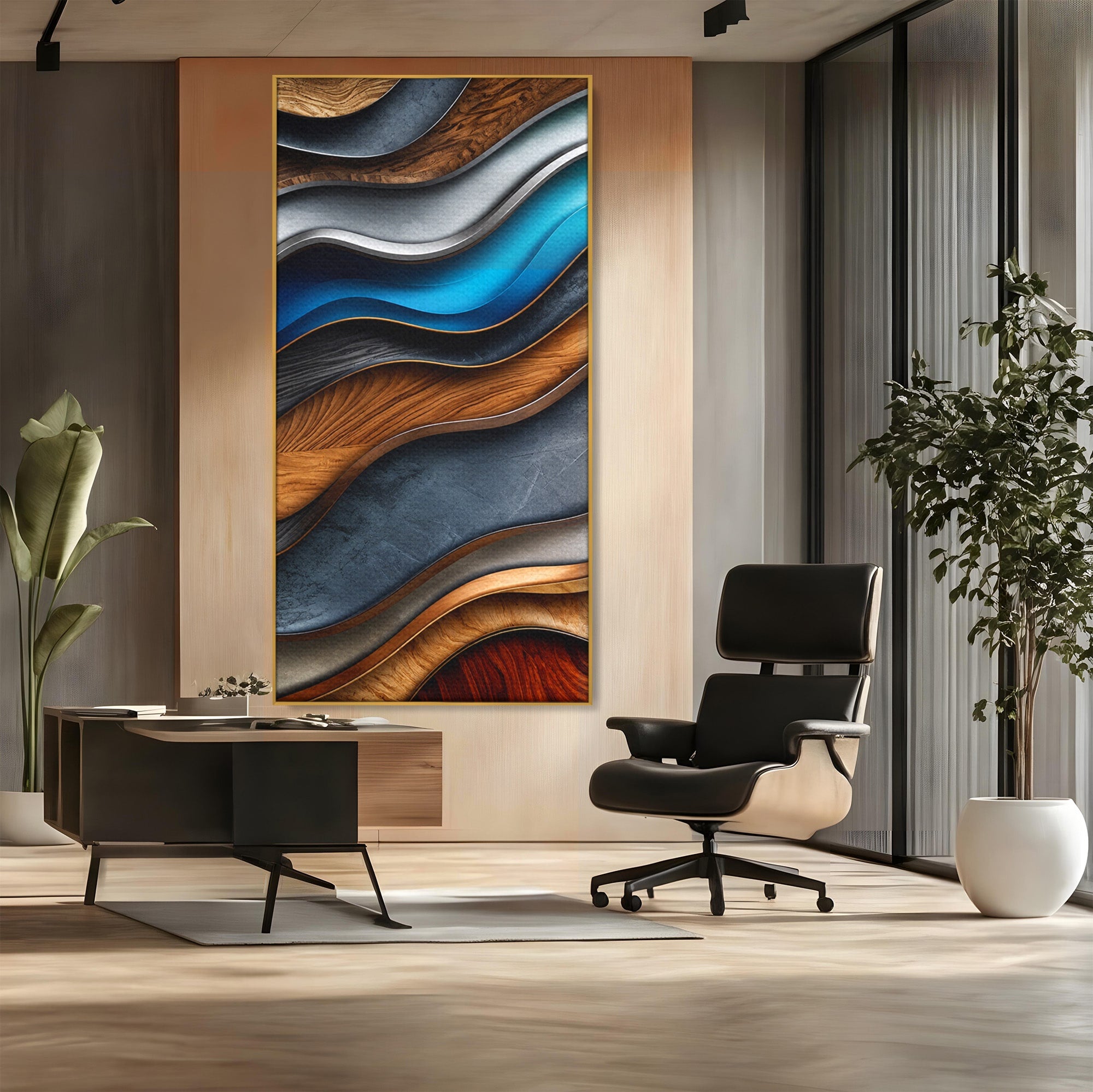 Tablou Canvas Premium LuxCanva® C1390, Valuri Abstracte, Abstract, Valuri, Textura, Living, Birou, Culori Vibrante