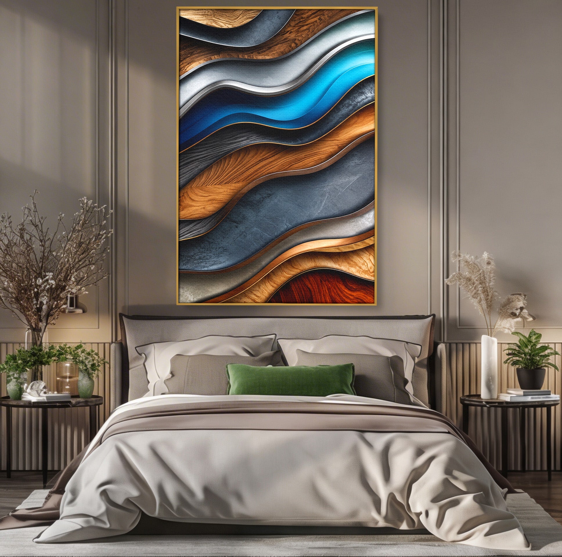 Tablou Canvas Premium LuxCanva® C1390, Valuri Abstracte, Abstract, Valuri, Textura, Living, Birou, Culori Vibrante