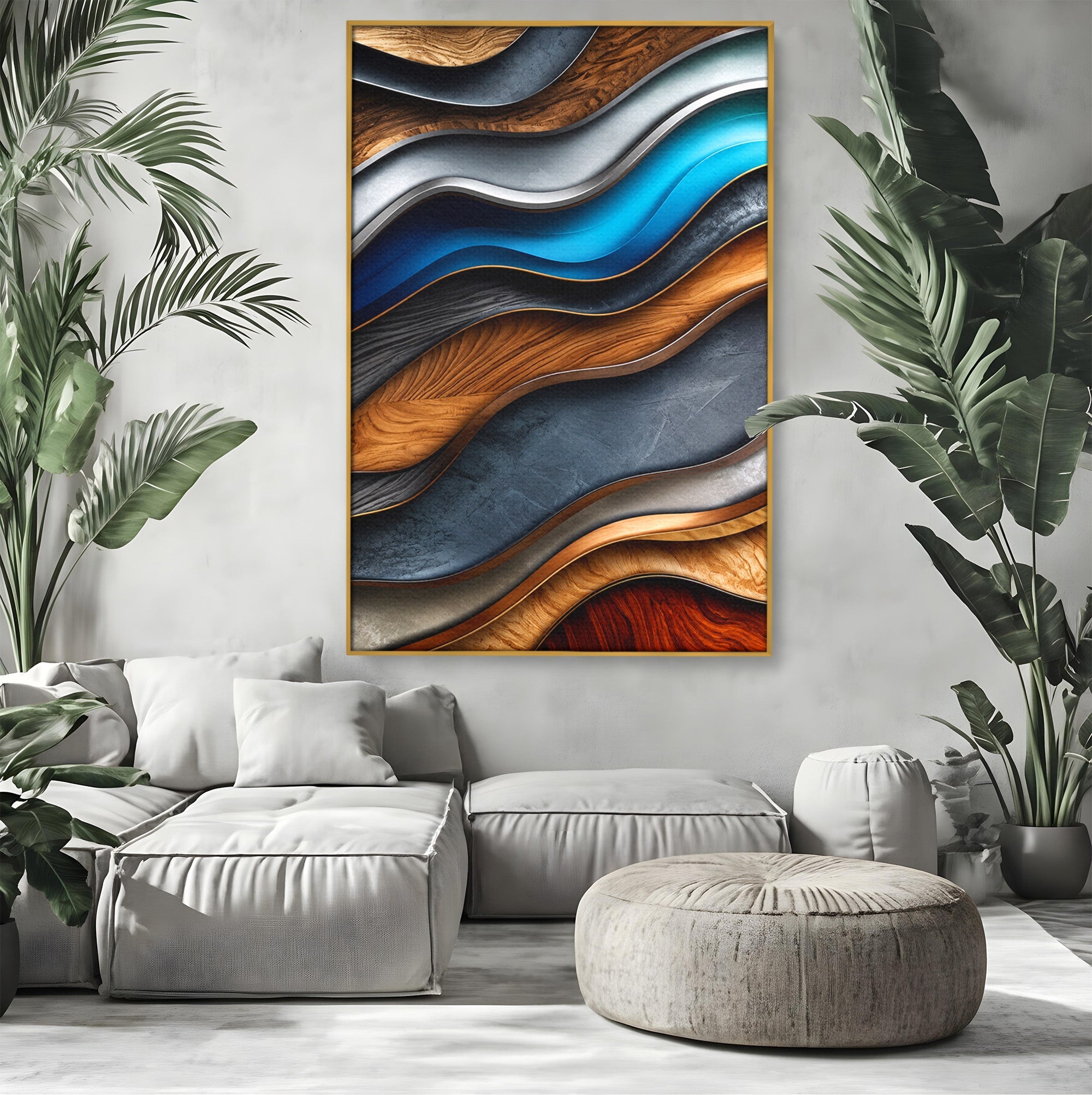 Tablou Canvas Premium LuxCanva® C1390, Valuri Abstracte, Abstract, Valuri, Textura, Living, Birou, Culori Vibrante