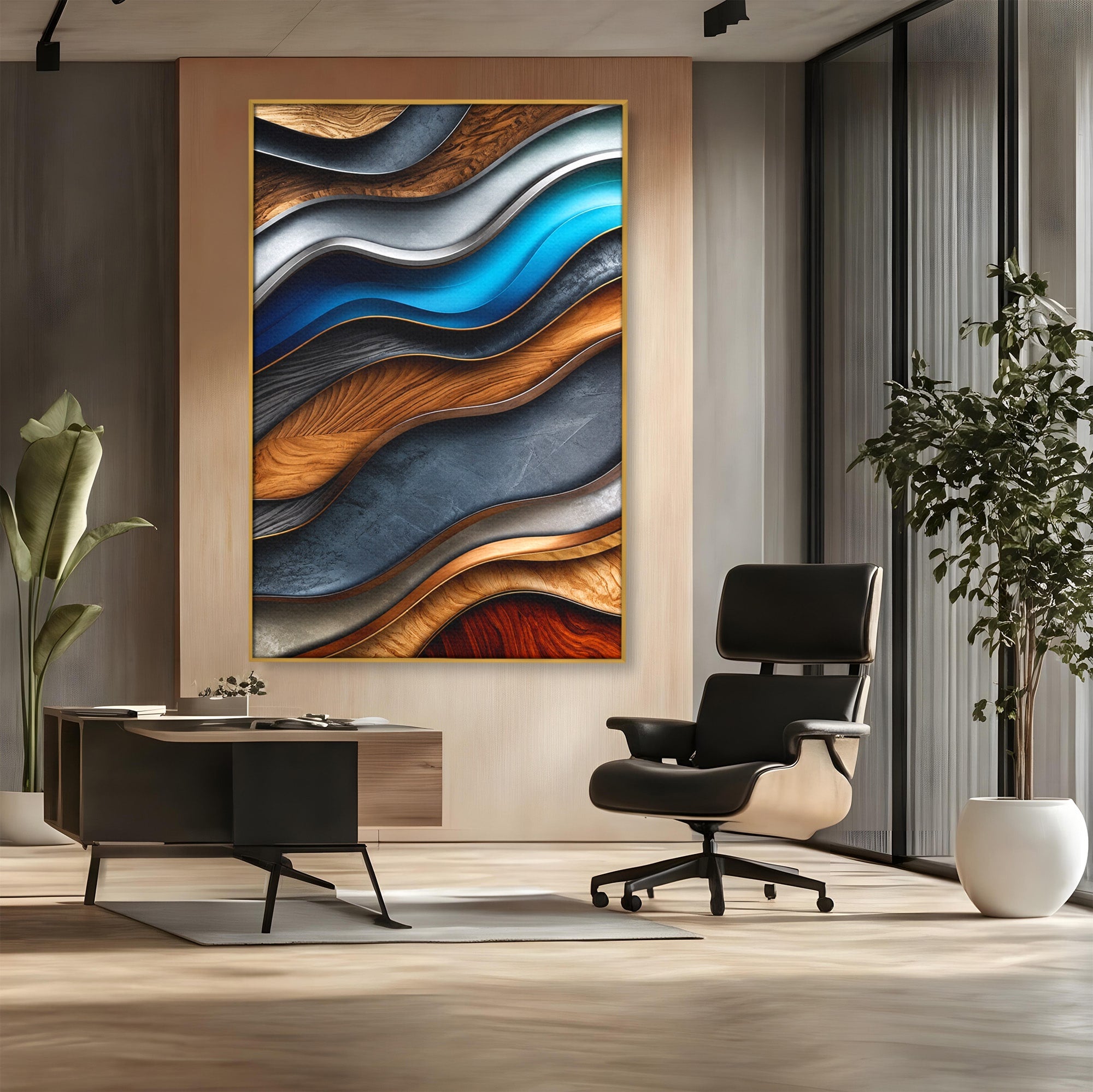 Tablou Canvas Premium LuxCanva® C1390, Valuri Abstracte, Abstract, Valuri, Textura, Living, Birou, Culori Vibrante