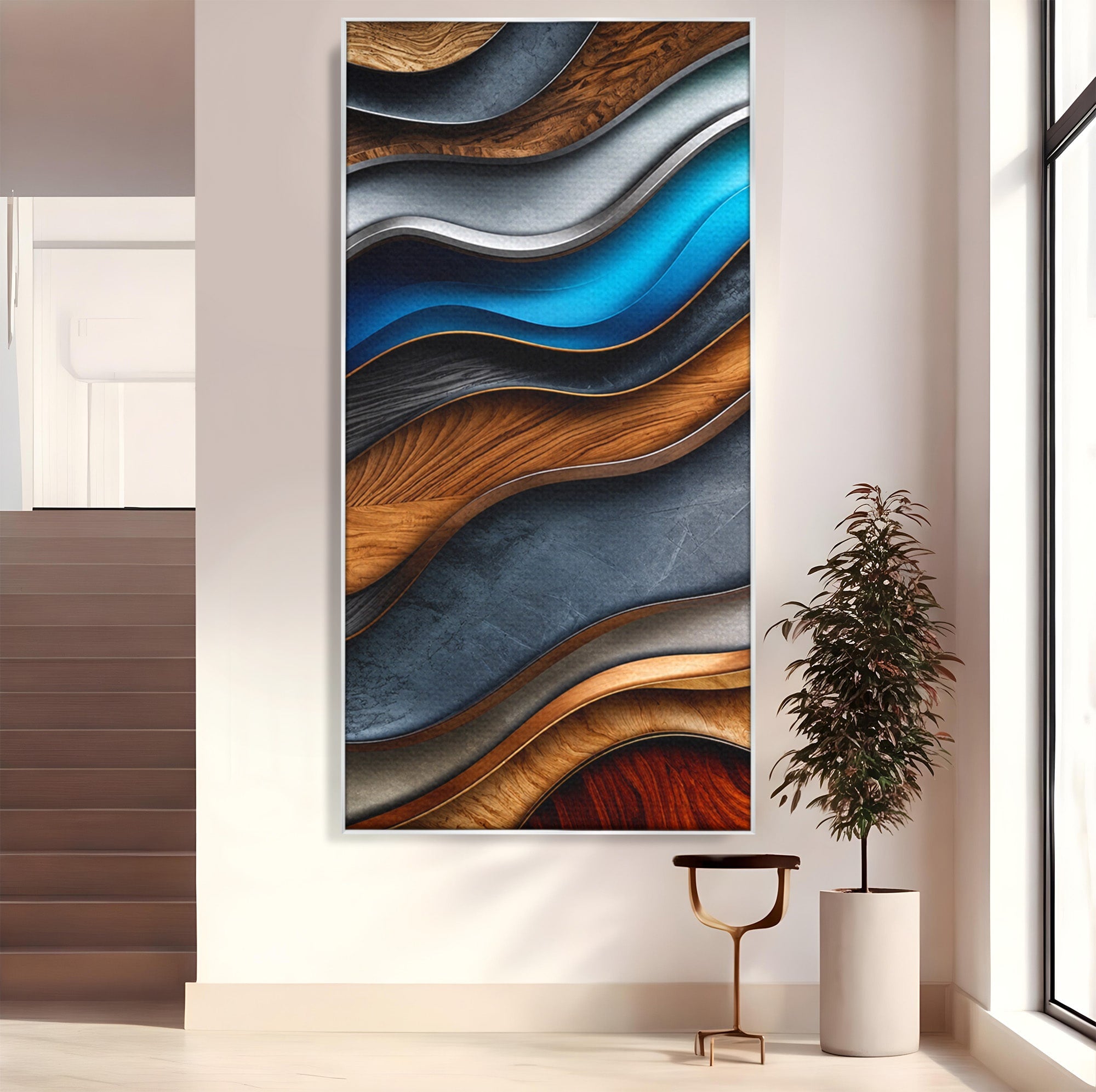 Tablou Canvas Premium LuxCanva® C1390, Valuri Abstracte, Abstract, Valuri, Textura, Living, Birou, Culori Vibrante