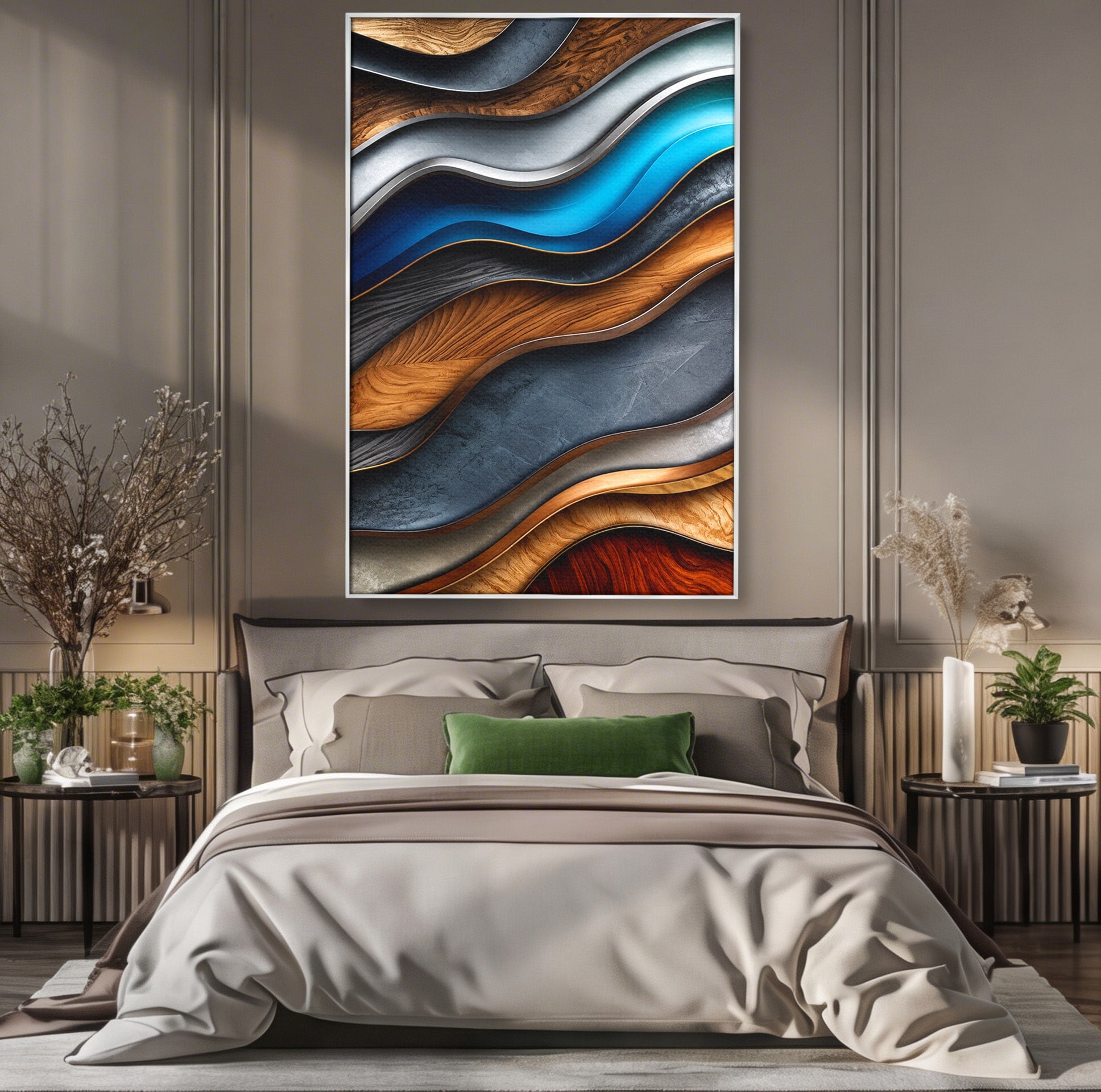Tablou Canvas Premium LuxCanva® C1390, Valuri Abstracte, Abstract, Valuri, Textura, Living, Birou, Culori Vibrante