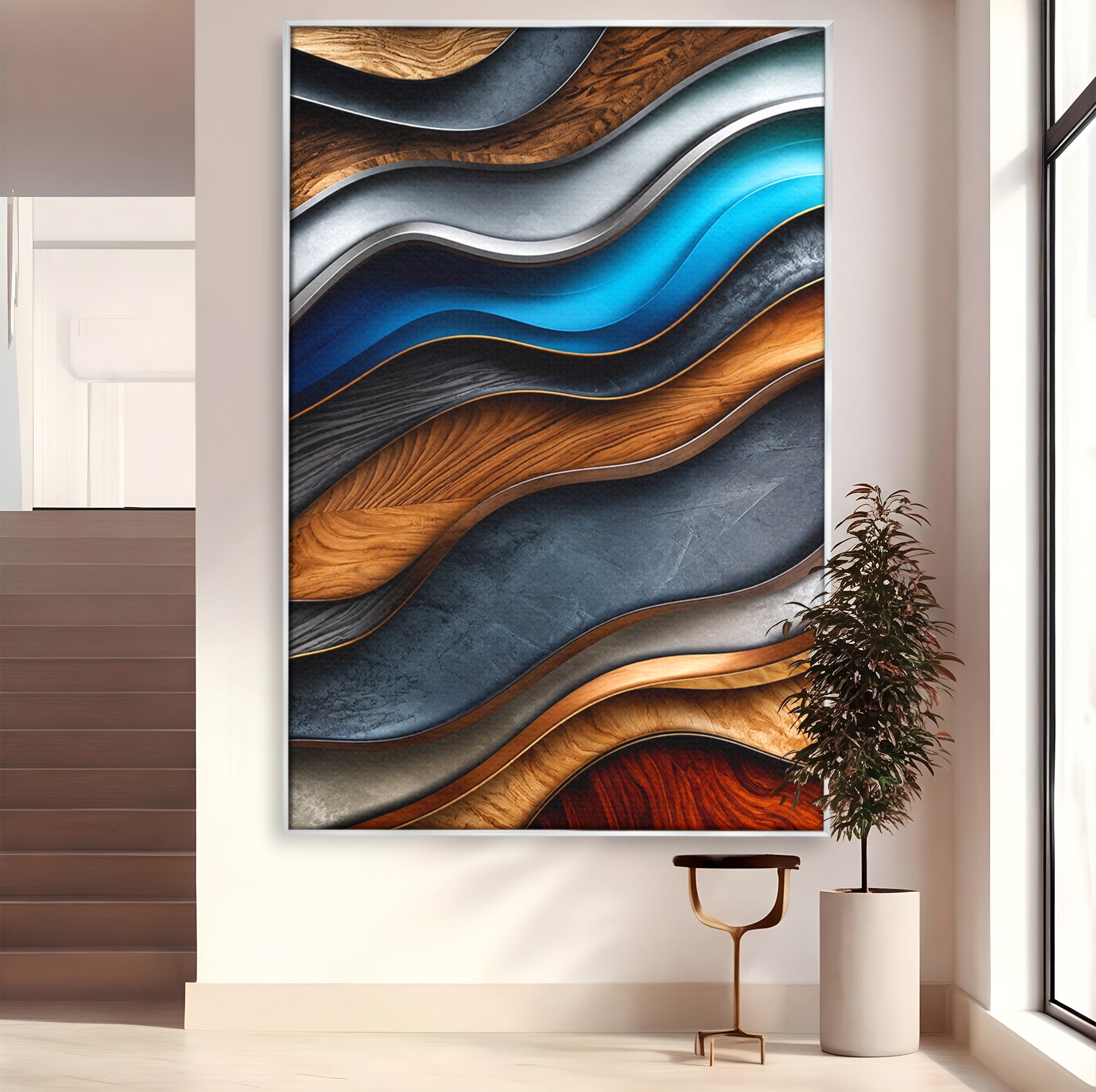 Tablou Canvas Premium LuxCanva® C1390, Valuri Abstracte, Abstract, Valuri, Textura, Living, Birou, Culori Vibrante