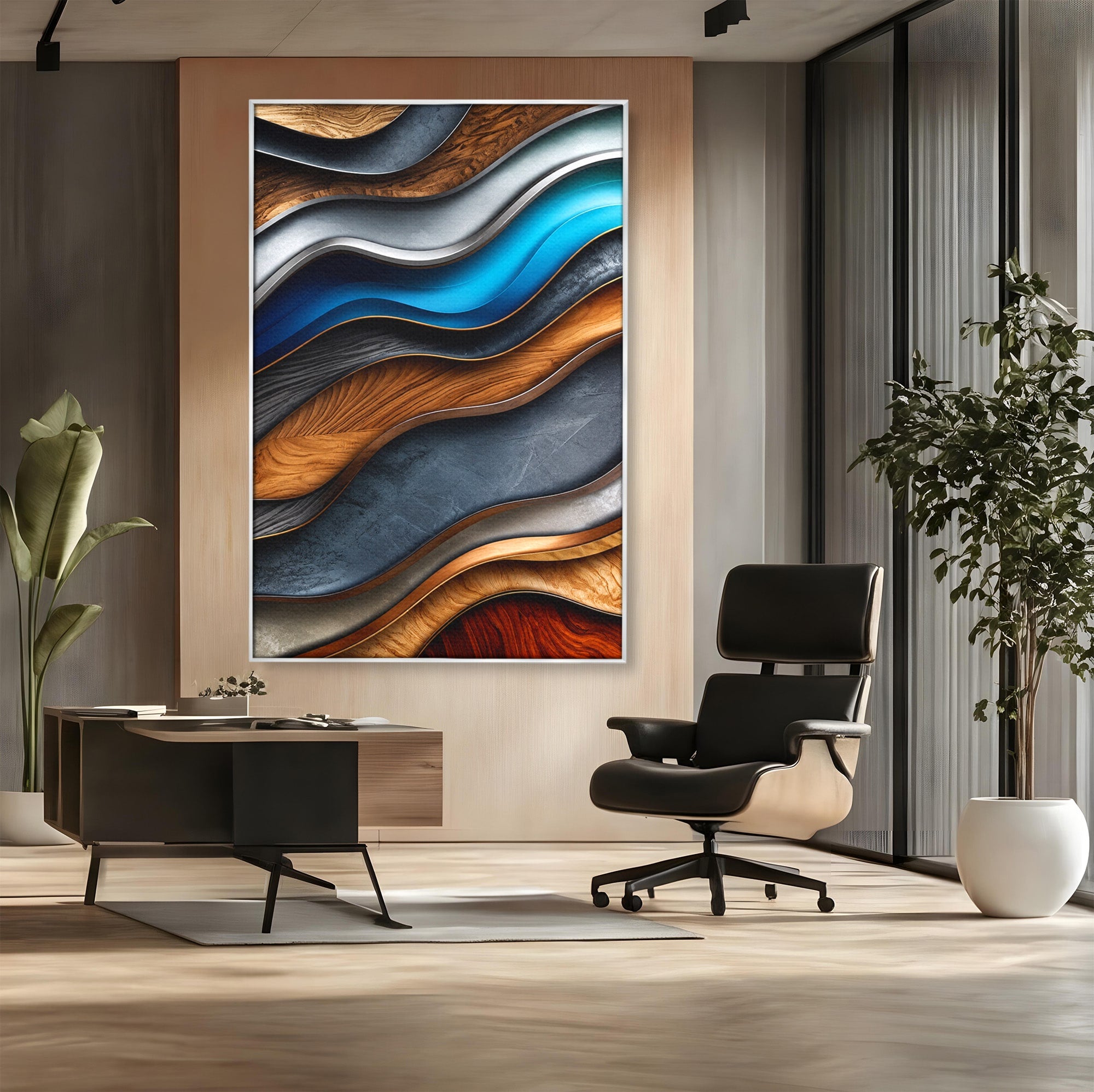 Tablou Canvas Premium LuxCanva® C1390, Valuri Abstracte, Abstract, Valuri, Textura, Living, Birou, Culori Vibrante