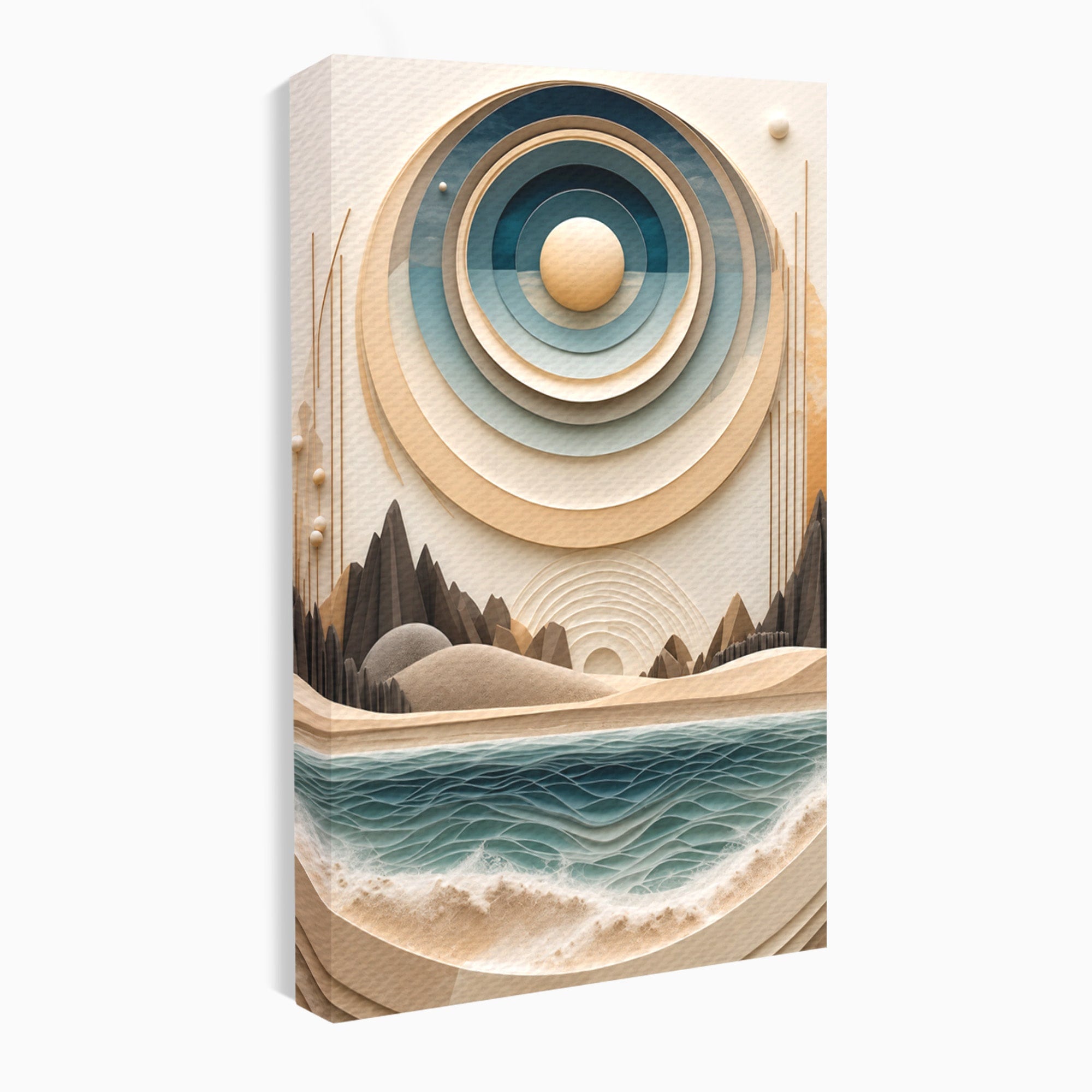 Tablou Canvas Premium LuxCanva® C1391, Peisaj Geometric Abstract, Peisaj, Abstract, Geometric, Modern, Birou, Culori Vibrante