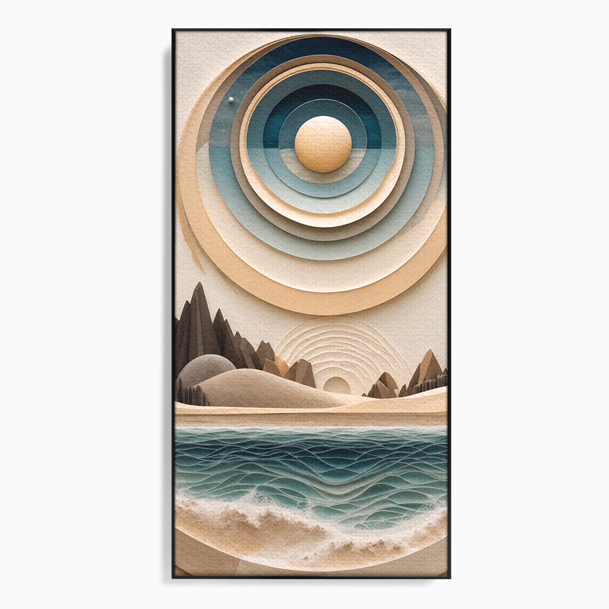 Tablou Canvas Premium LuxCanva® C1391, Peisaj Geometric Abstract, Peisaj, Abstract, Geometric, Modern, Birou, Culori Vibrante