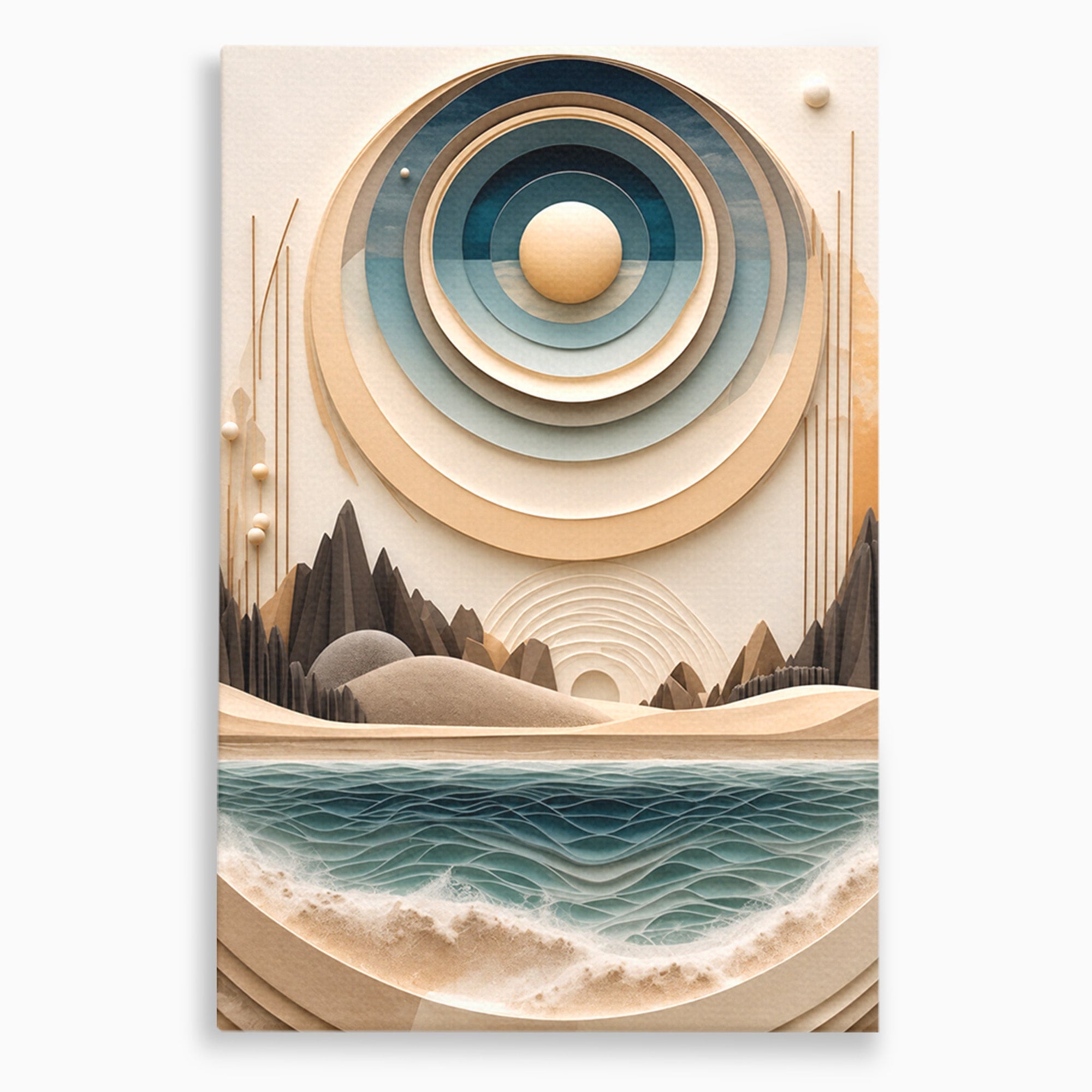 Tablou Canvas Premium LuxCanva® C1391, Peisaj Geometric Abstract, Peisaj, Abstract, Geometric, Modern, Birou, Culori Vibrante