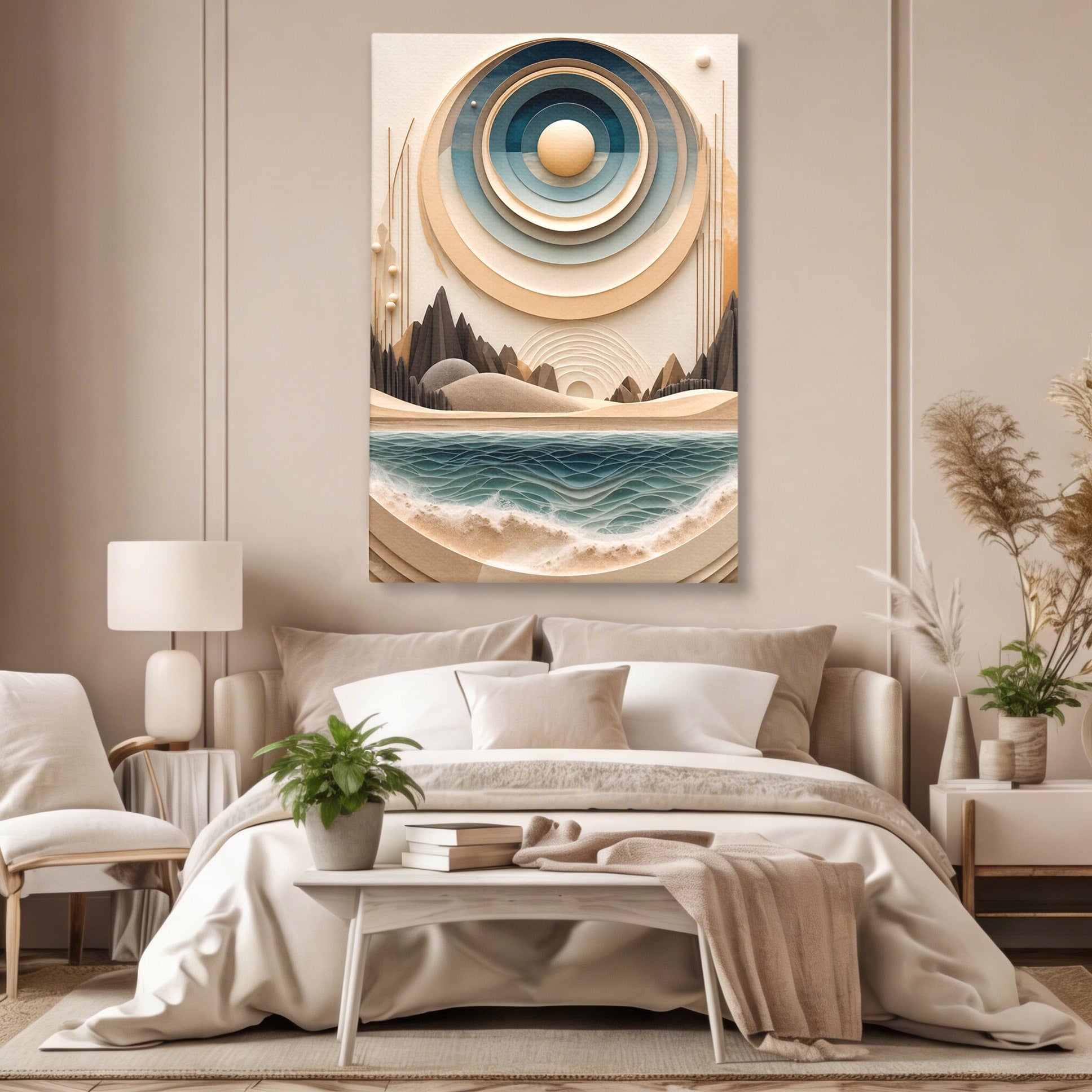 Tablou Canvas Premium LuxCanva® C1391, Peisaj Geometric Abstract, Peisaj, Abstract, Geometric, Modern, Birou, Culori Vibrante
