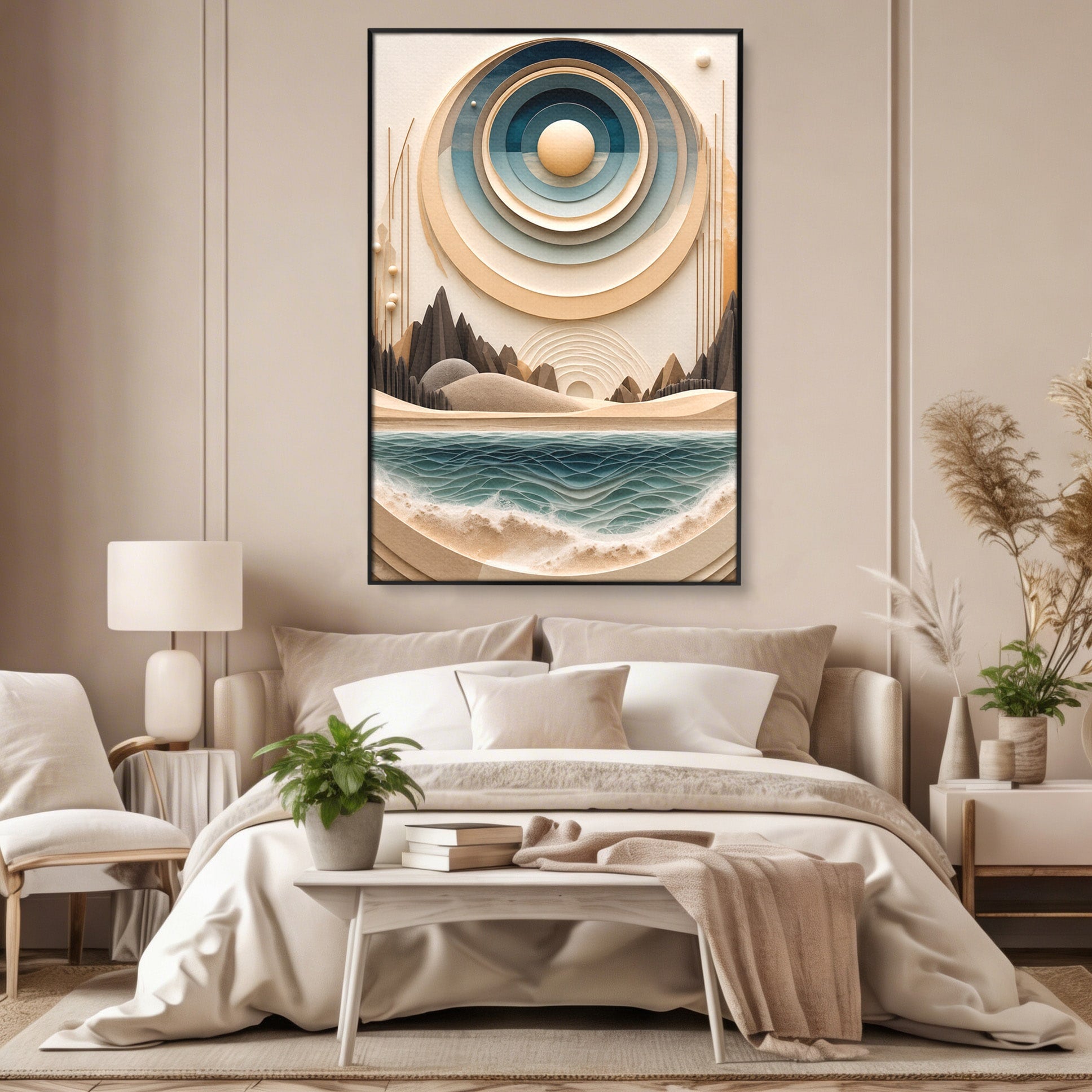 Tablou Canvas Premium LuxCanva® C1391, Peisaj Geometric Abstract, Peisaj, Abstract, Geometric, Modern, Birou, Culori Vibrante