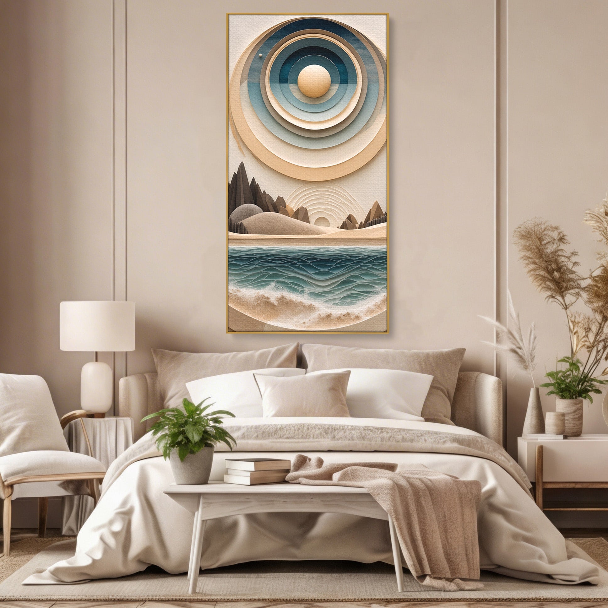 Tablou Canvas Premium LuxCanva® C1391, Peisaj Geometric Abstract, Peisaj, Abstract, Geometric, Modern, Birou, Culori Vibrante