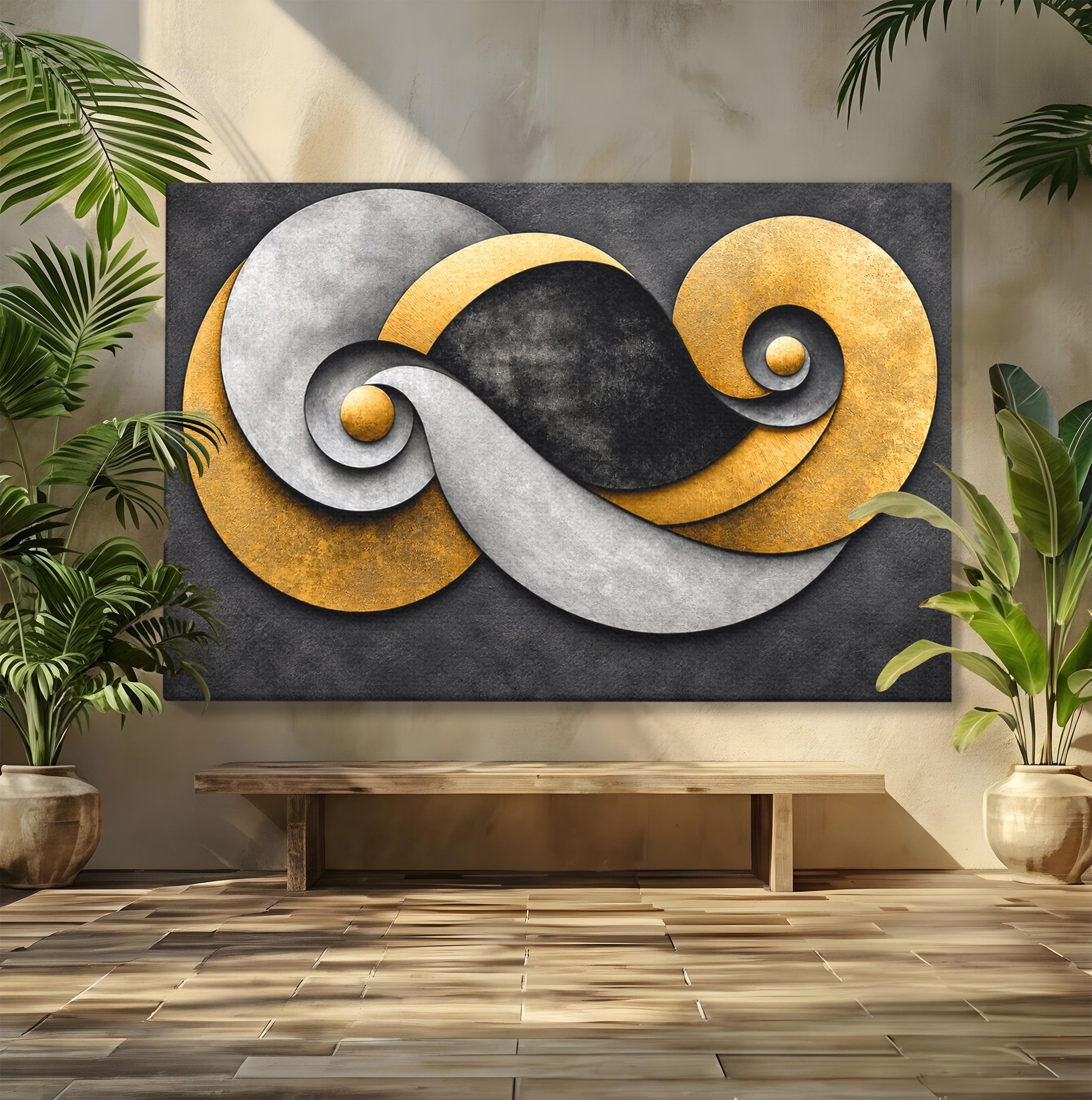 Tablou Canvas Premium LuxCanva® C1392, Simbol Infinit Abstract, Infinit, Abstract, Modern, Arta, Birou, Culori Vibrante