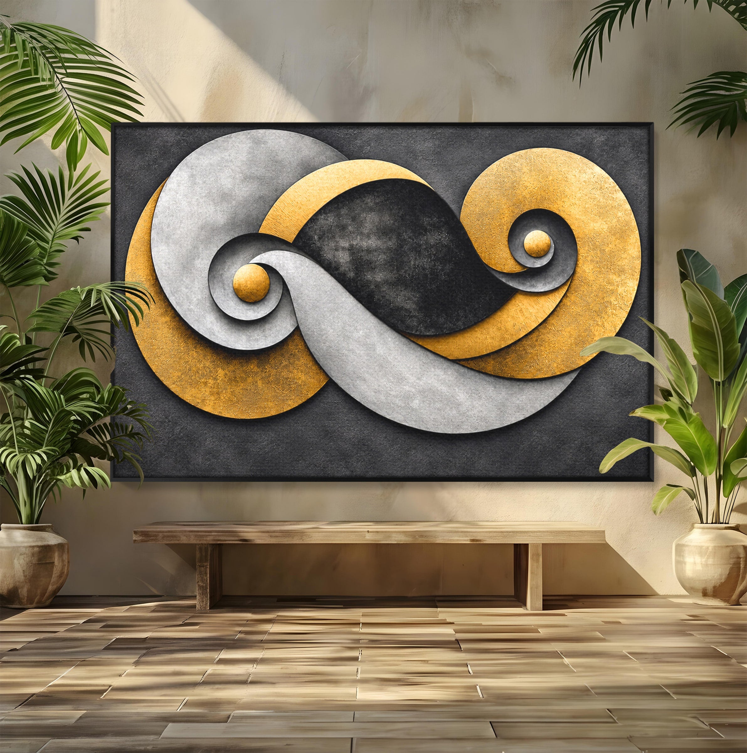 Tablou Canvas Premium LuxCanva® C1392, Simbol Infinit Abstract, Infinit, Abstract, Modern, Arta, Birou, Culori Vibrante
