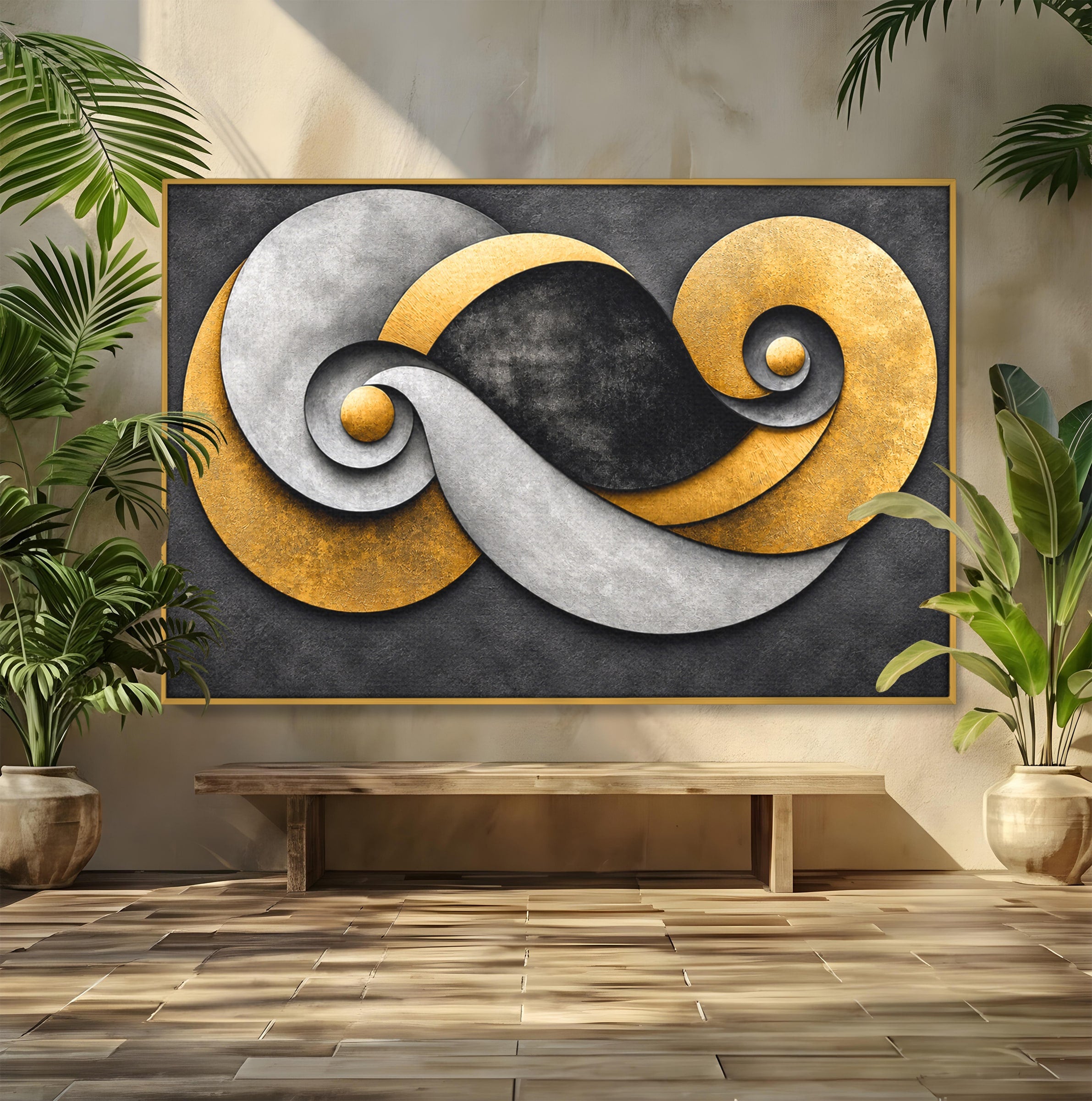 Tablou Canvas Premium LuxCanva® C1392, Simbol Infinit Abstract, Infinit, Abstract, Modern, Arta, Birou, Culori Vibrante