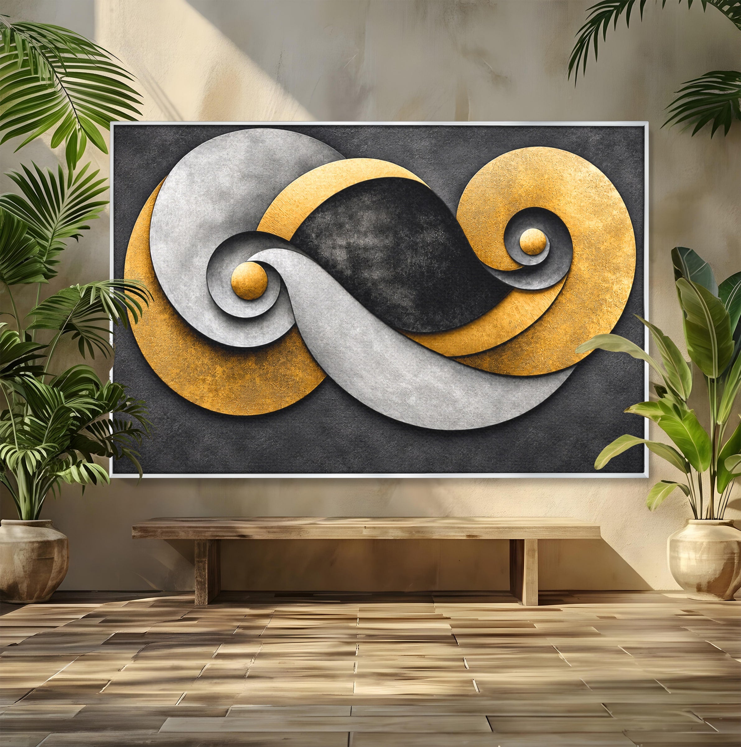 Tablou Canvas Premium LuxCanva® C1392, Simbol Infinit Abstract, Infinit, Abstract, Modern, Arta, Birou, Culori Vibrante