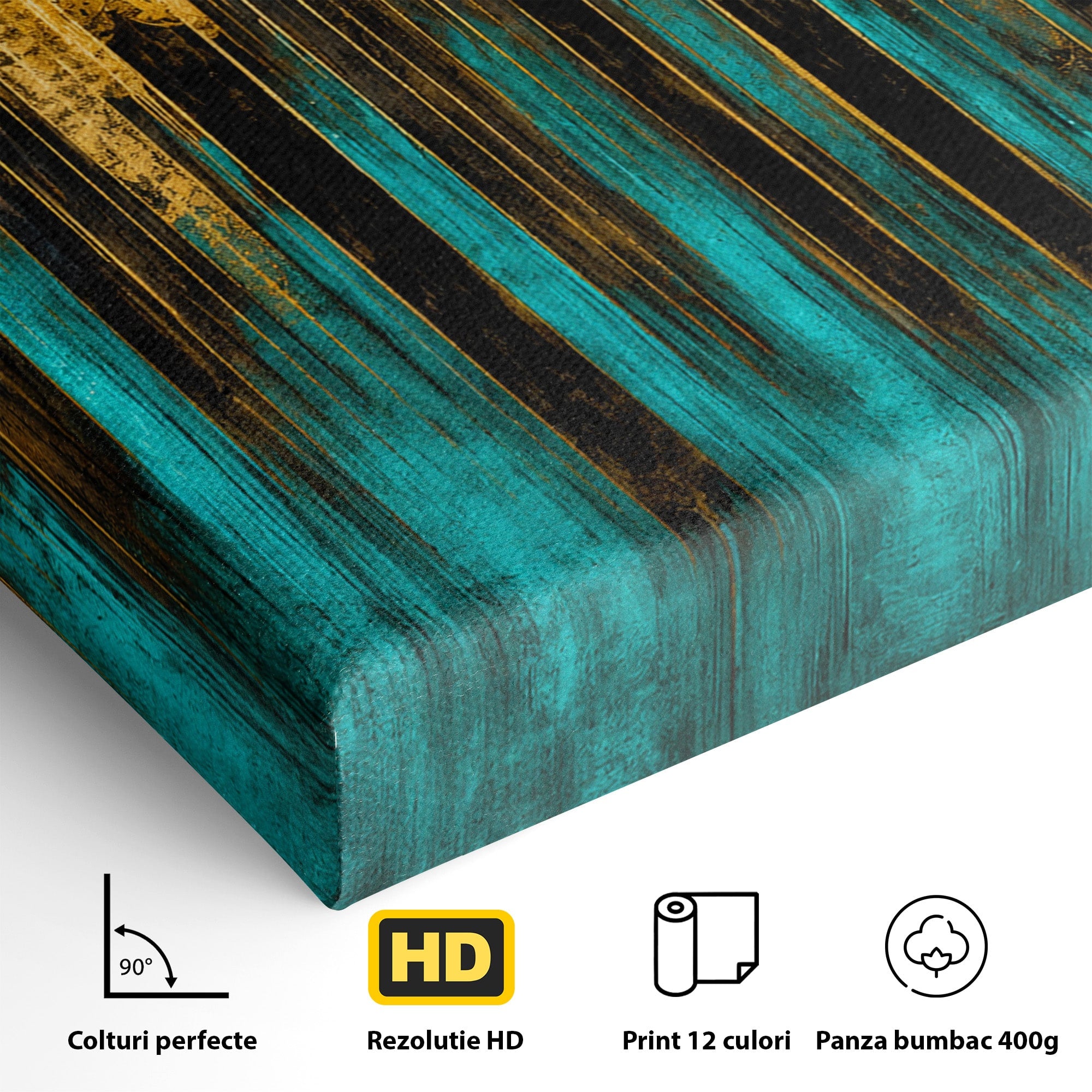 Tablou Canvas Premium LuxCanva® C1393, Orasul Aurit, Oras, Abstract, Modern, Lux, Birou, Culori Vibrante