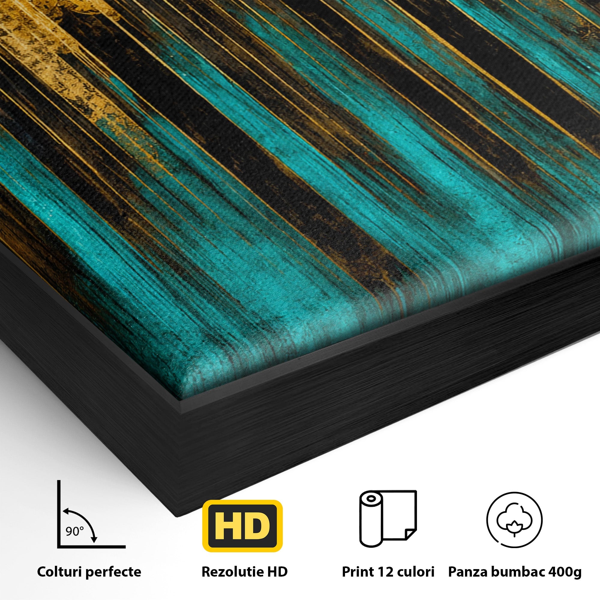 Tablou Canvas Premium LuxCanva® C1393, Orasul Aurit, Oras, Abstract, Modern, Lux, Birou, Culori Vibrante