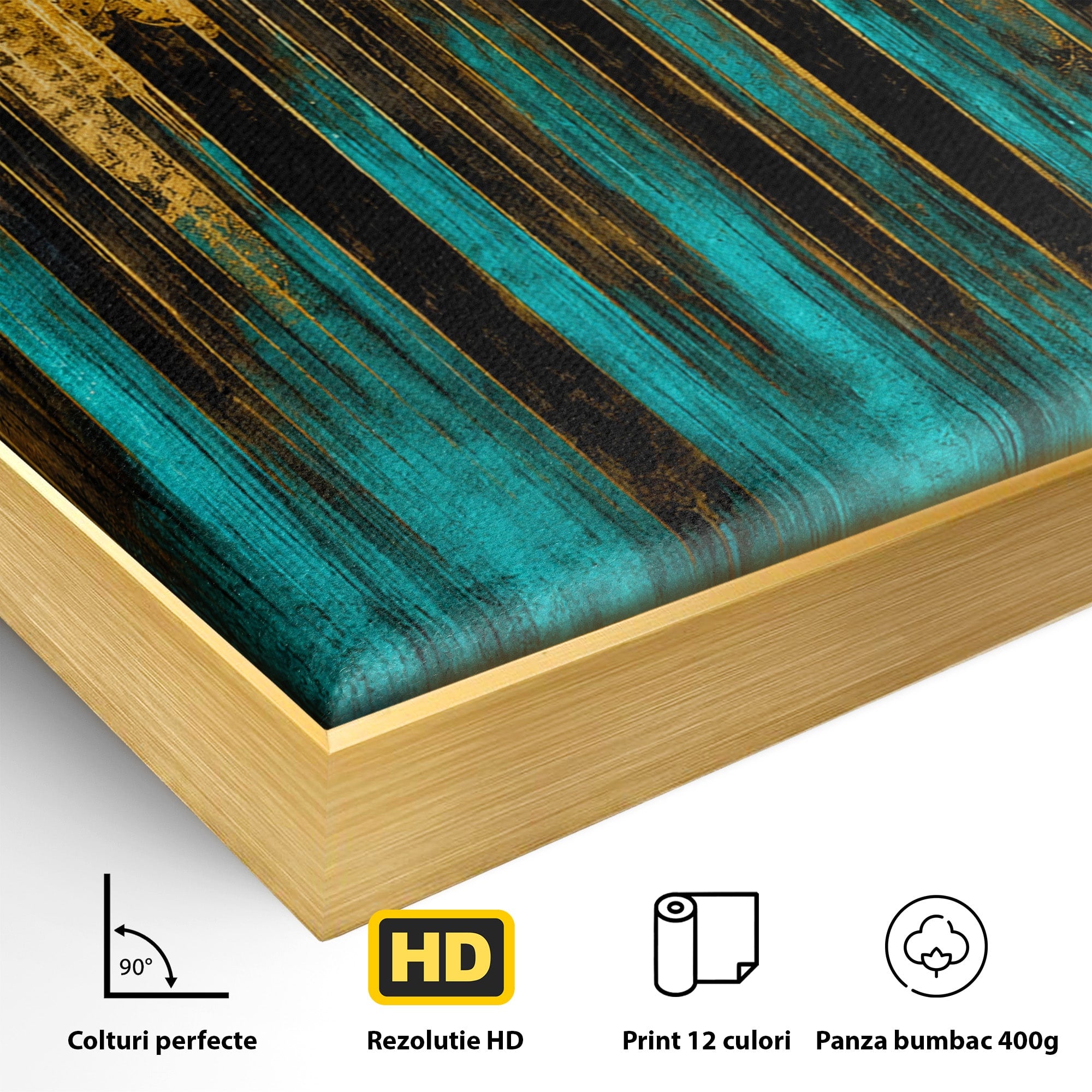 Tablou Canvas Premium LuxCanva® C1393, Orasul Aurit, Oras, Abstract, Modern, Lux, Birou, Culori Vibrante