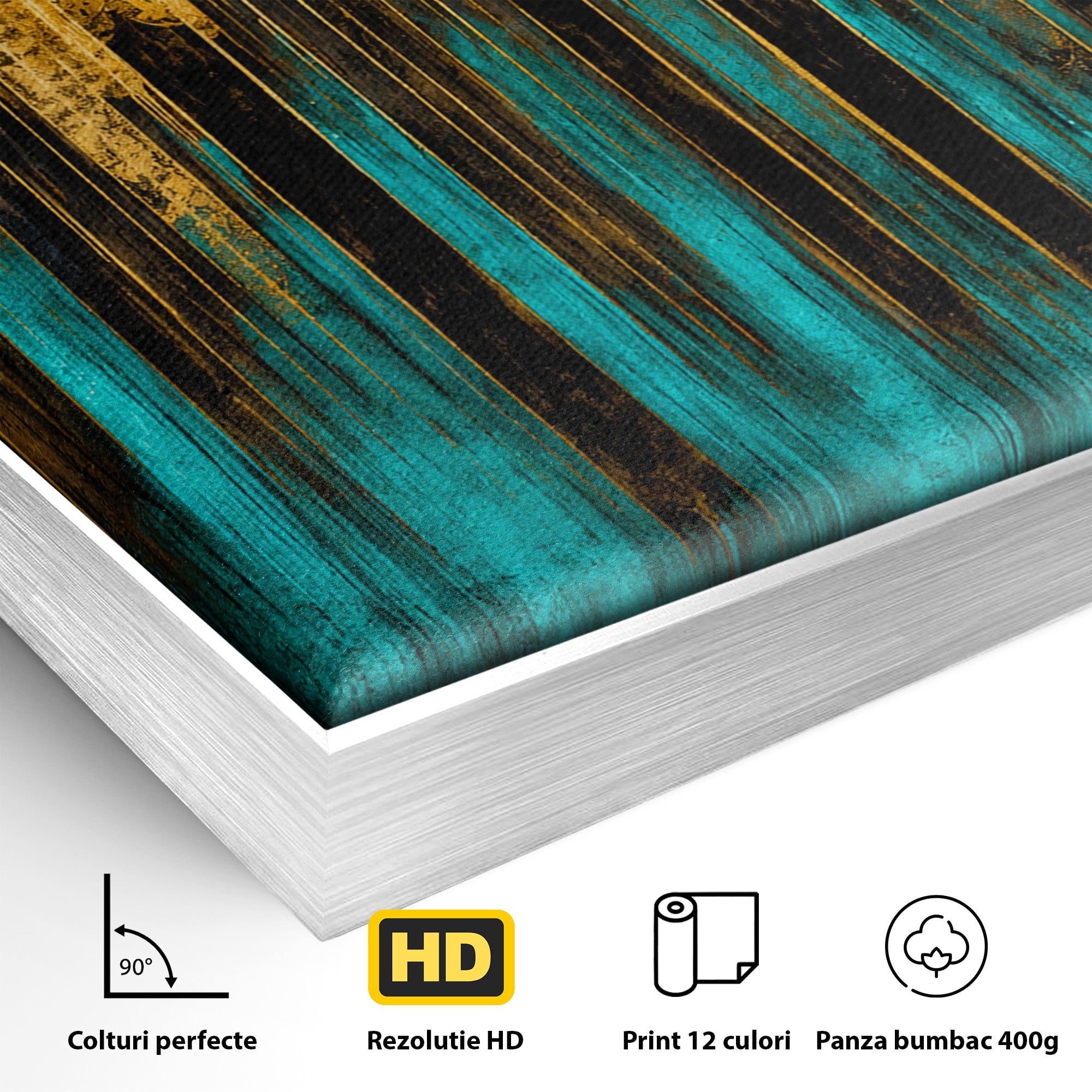 Tablou Canvas Premium LuxCanva® C1393, Orasul Aurit, Oras, Abstract, Modern, Lux, Birou, Culori Vibrante