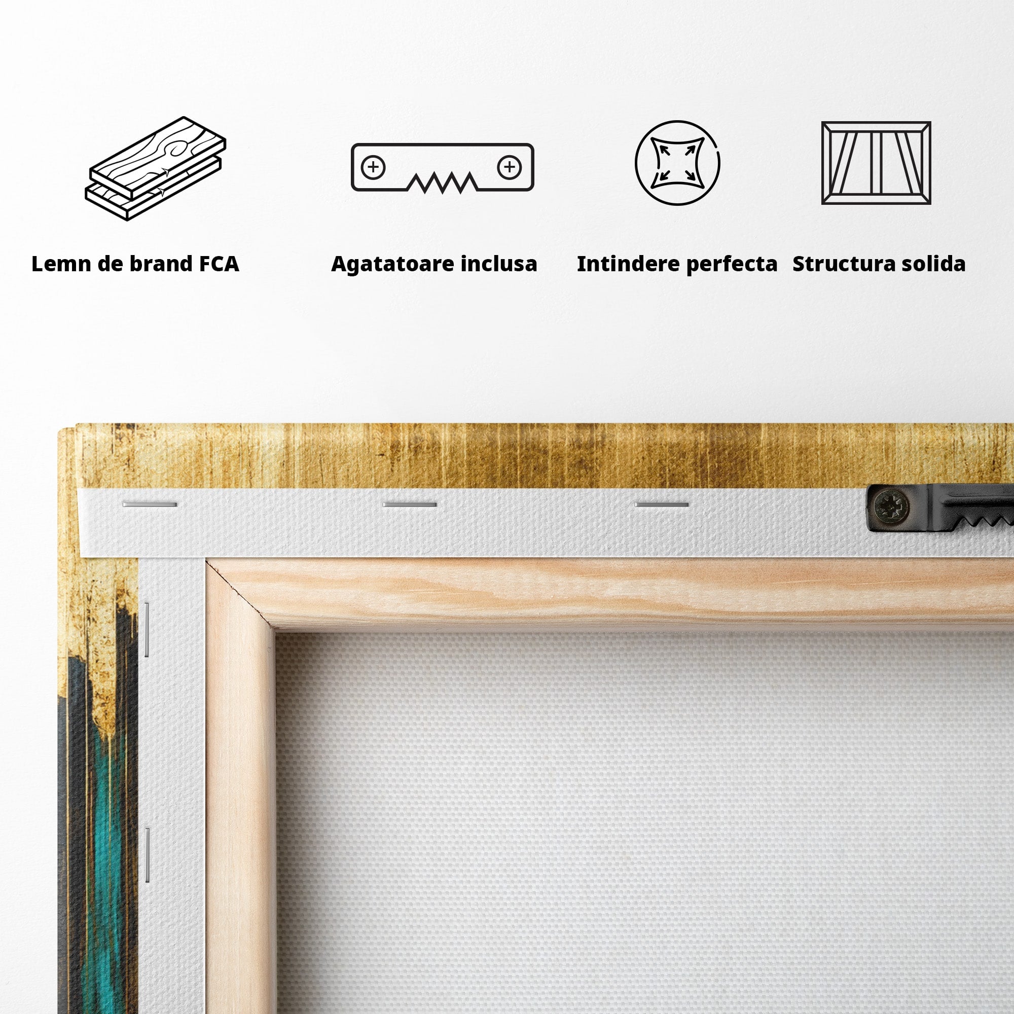 Tablou Canvas Premium LuxCanva® C1393, Orasul Aurit, Oras, Abstract, Modern, Lux, Birou, Culori Vibrante