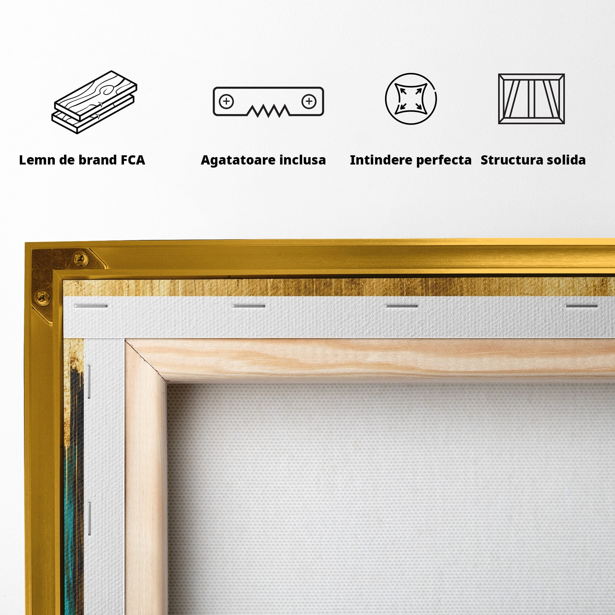 Tablou Canvas Premium LuxCanva® C1393, Orasul Aurit, Oras, Abstract, Modern, Lux, Birou, Culori Vibrante