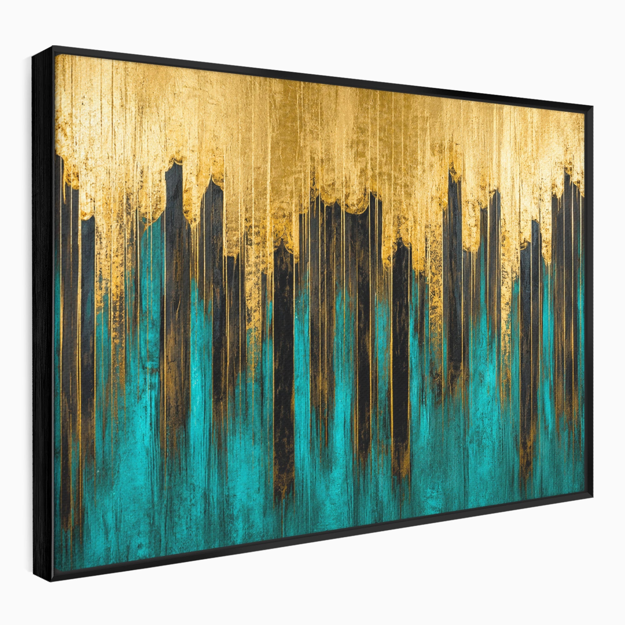 Tablou Canvas Premium LuxCanva® C1393, Orasul Aurit, Oras, Abstract, Modern, Lux, Birou, Culori Vibrante