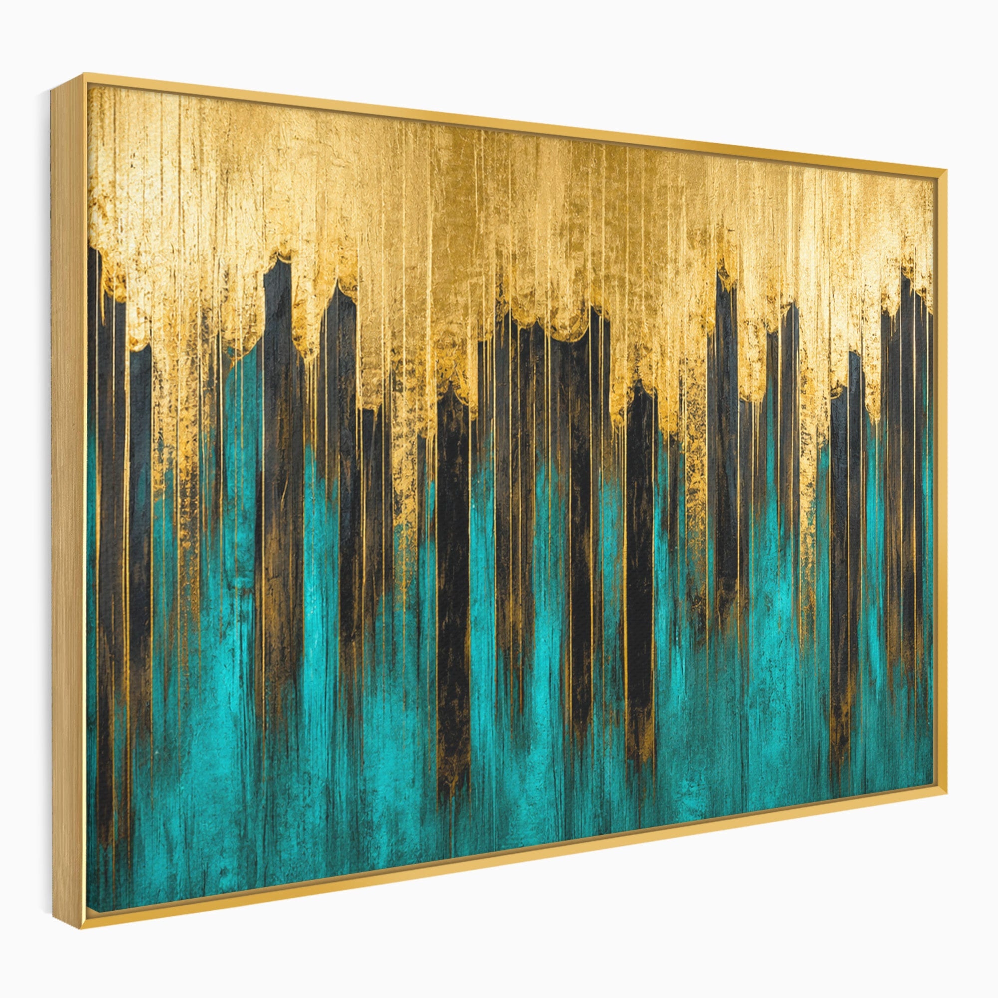 Tablou Canvas Premium LuxCanva® C1393, Orasul Aurit, Oras, Abstract, Modern, Lux, Birou, Culori Vibrante