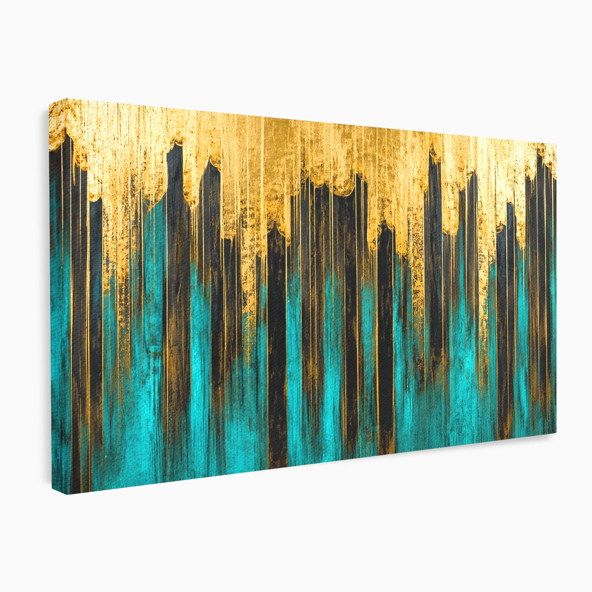 Tablou Canvas Premium LuxCanva® C1393, Orasul Aurit, Oras, Abstract, Modern, Lux, Birou, Culori Vibrante