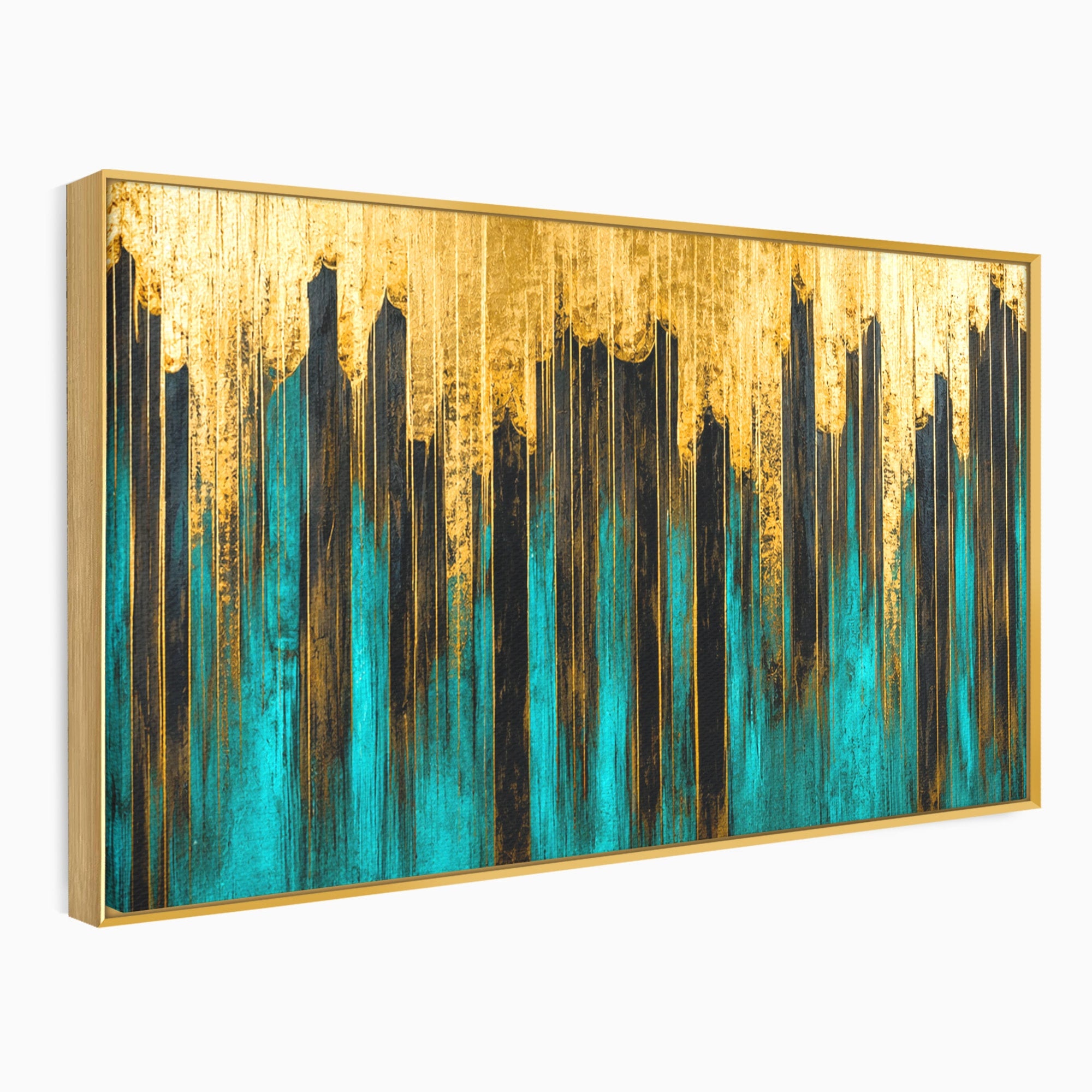 Tablou Canvas Premium LuxCanva® C1393, Orasul Aurit, Oras, Abstract, Modern, Lux, Birou, Culori Vibrante