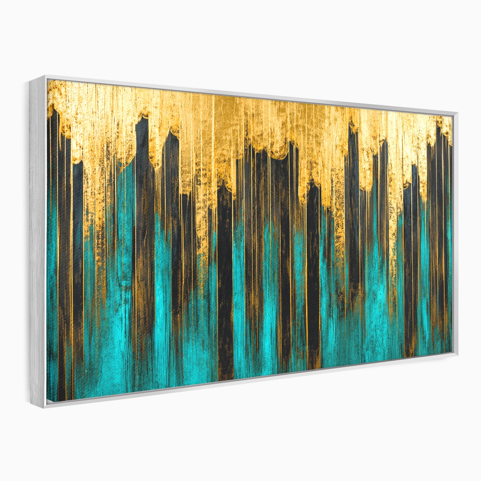 Tablou Canvas Premium LuxCanva® C1393, Orasul Aurit, Oras, Abstract, Modern, Lux, Birou, Culori Vibrante
