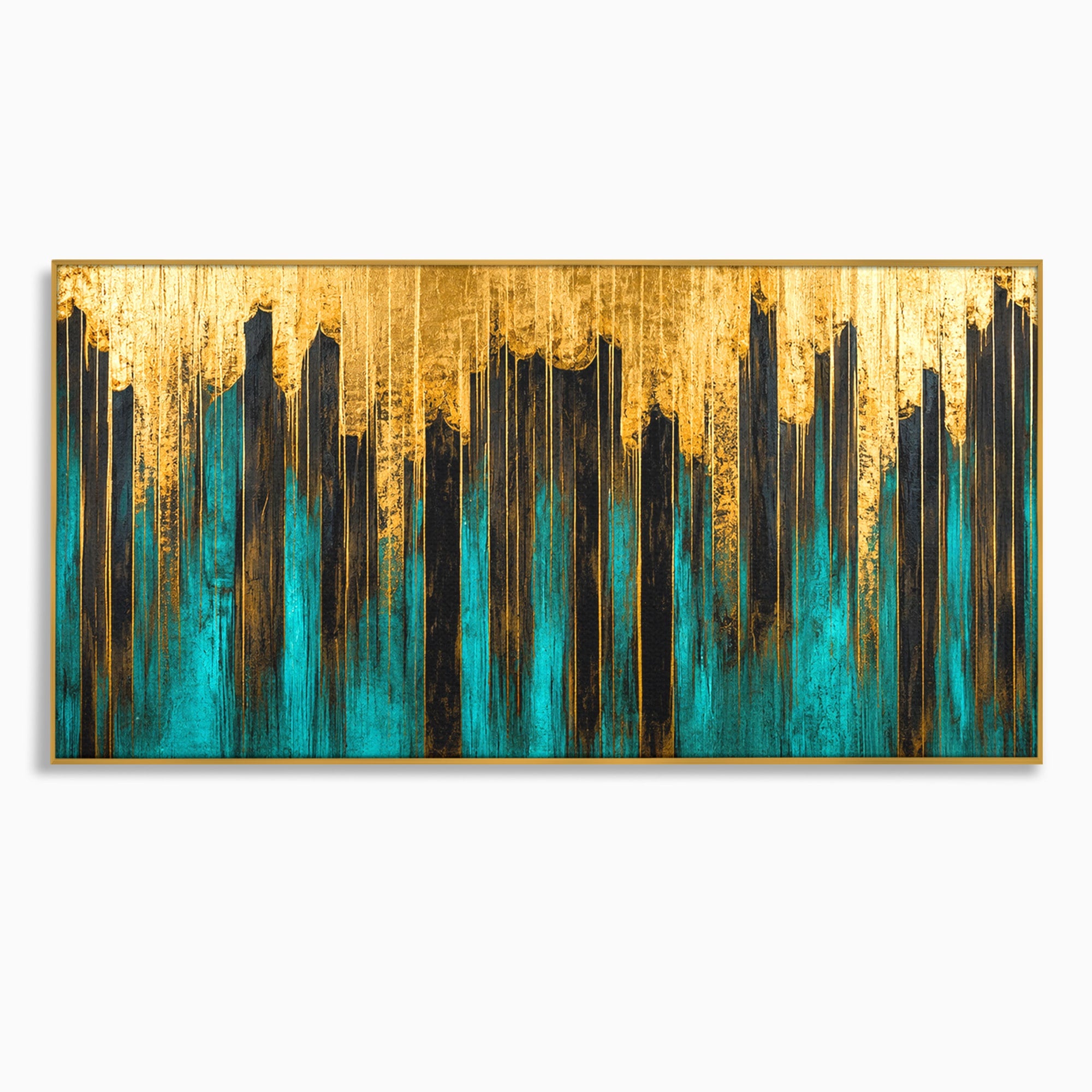 Tablou Canvas Premium LuxCanva® C1393, Orasul Aurit, Oras, Abstract, Modern, Lux, Birou, Culori Vibrante