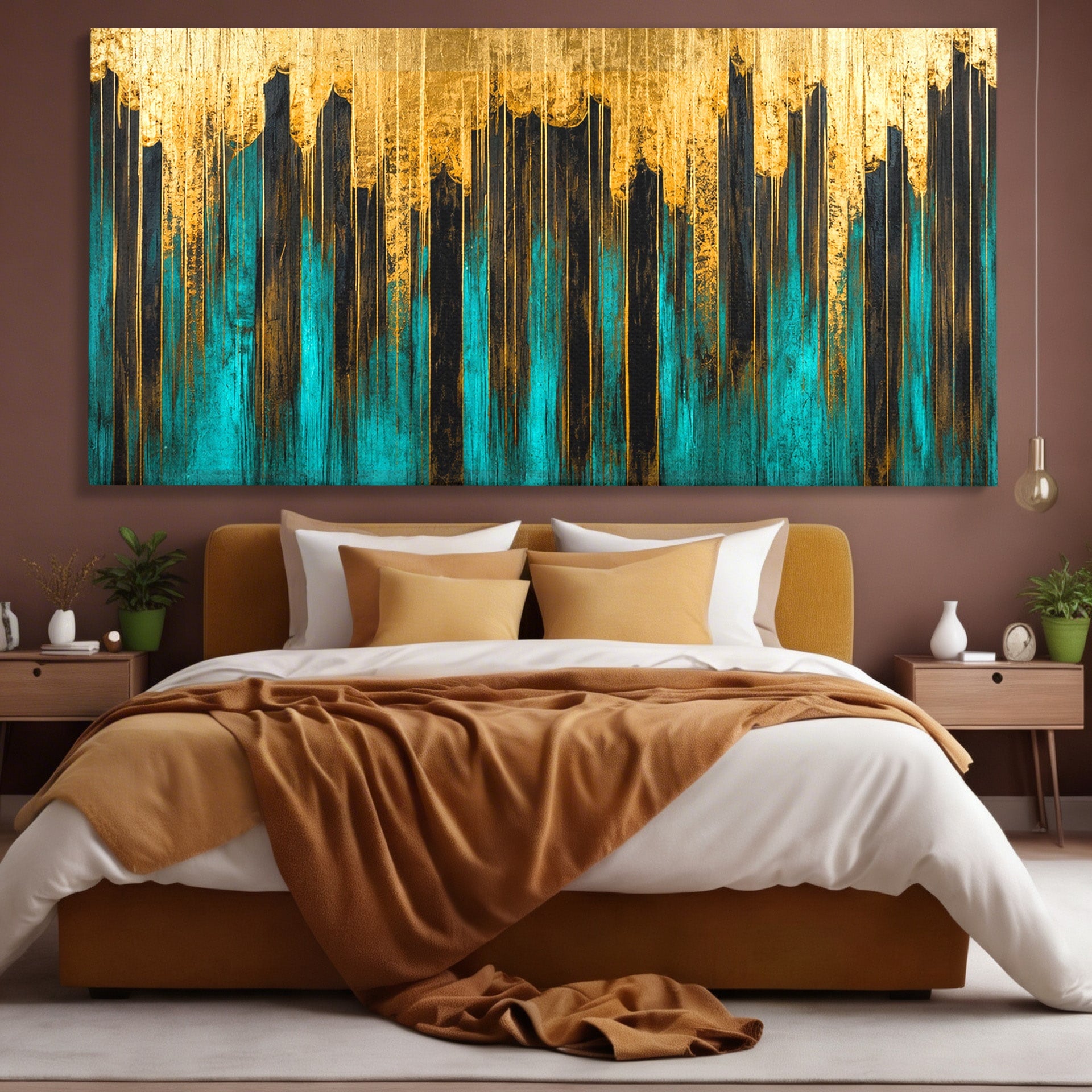 Tablou Canvas Premium LuxCanva® C1393, Orasul Aurit, Oras, Abstract, Modern, Lux, Birou, Culori Vibrante