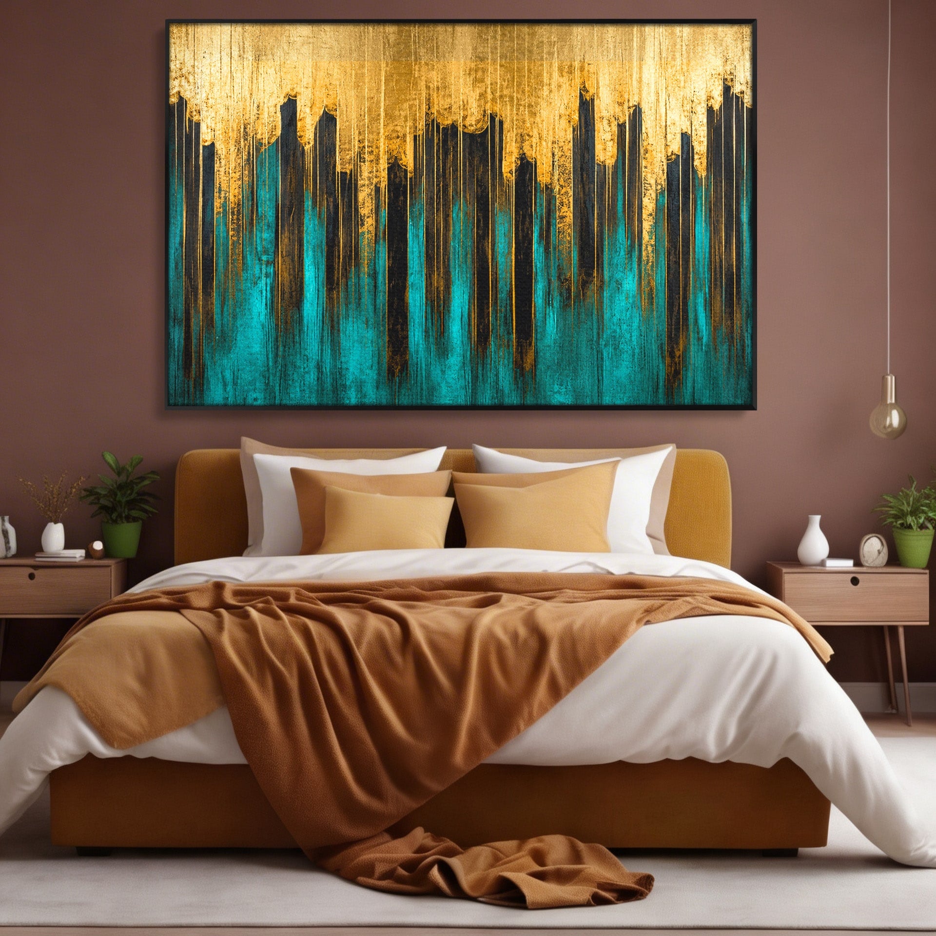 Tablou Canvas Premium LuxCanva® C1393, Orasul Aurit, Oras, Abstract, Modern, Lux, Birou, Culori Vibrante