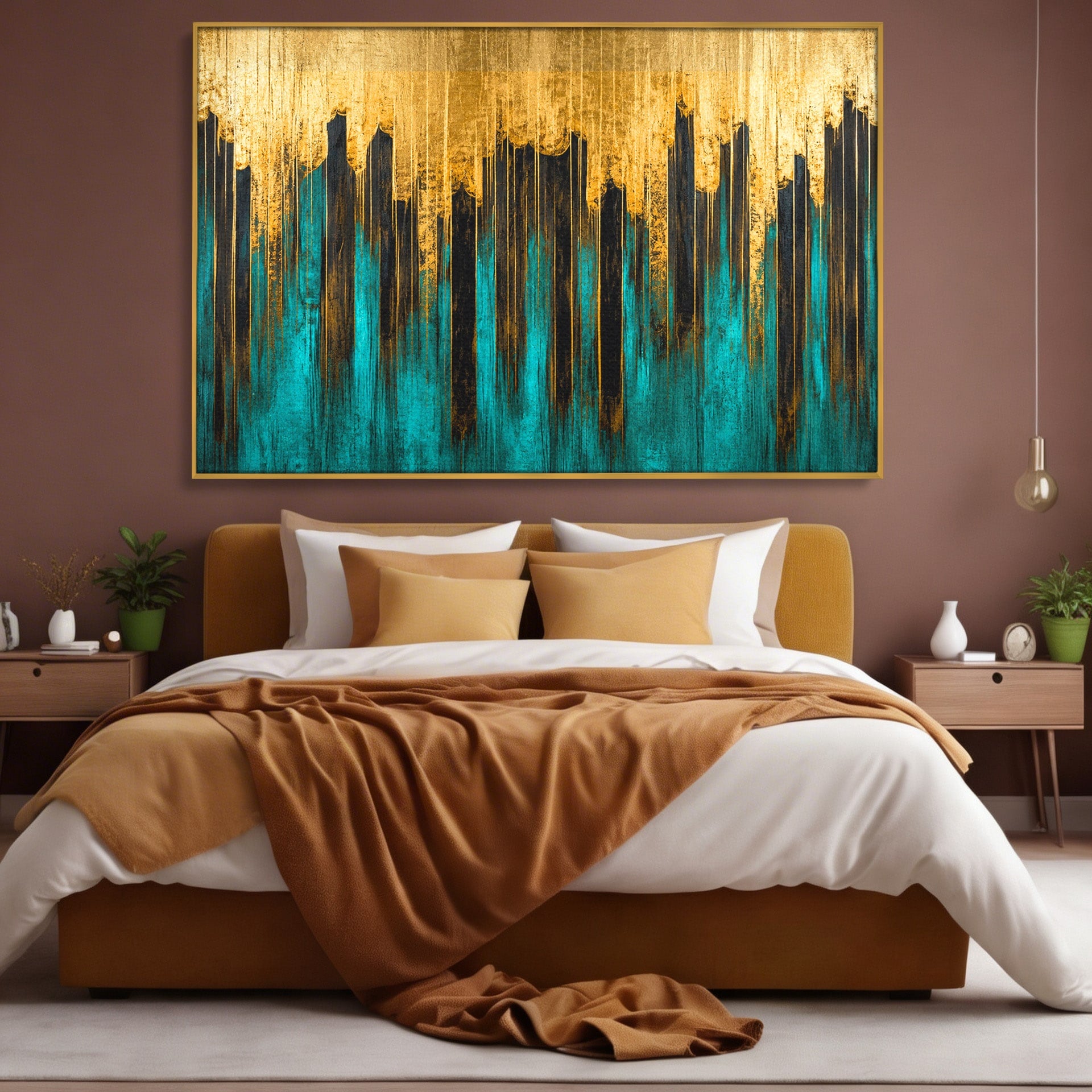 Tablou Canvas Premium LuxCanva® C1393, Orasul Aurit, Oras, Abstract, Modern, Lux, Birou, Culori Vibrante