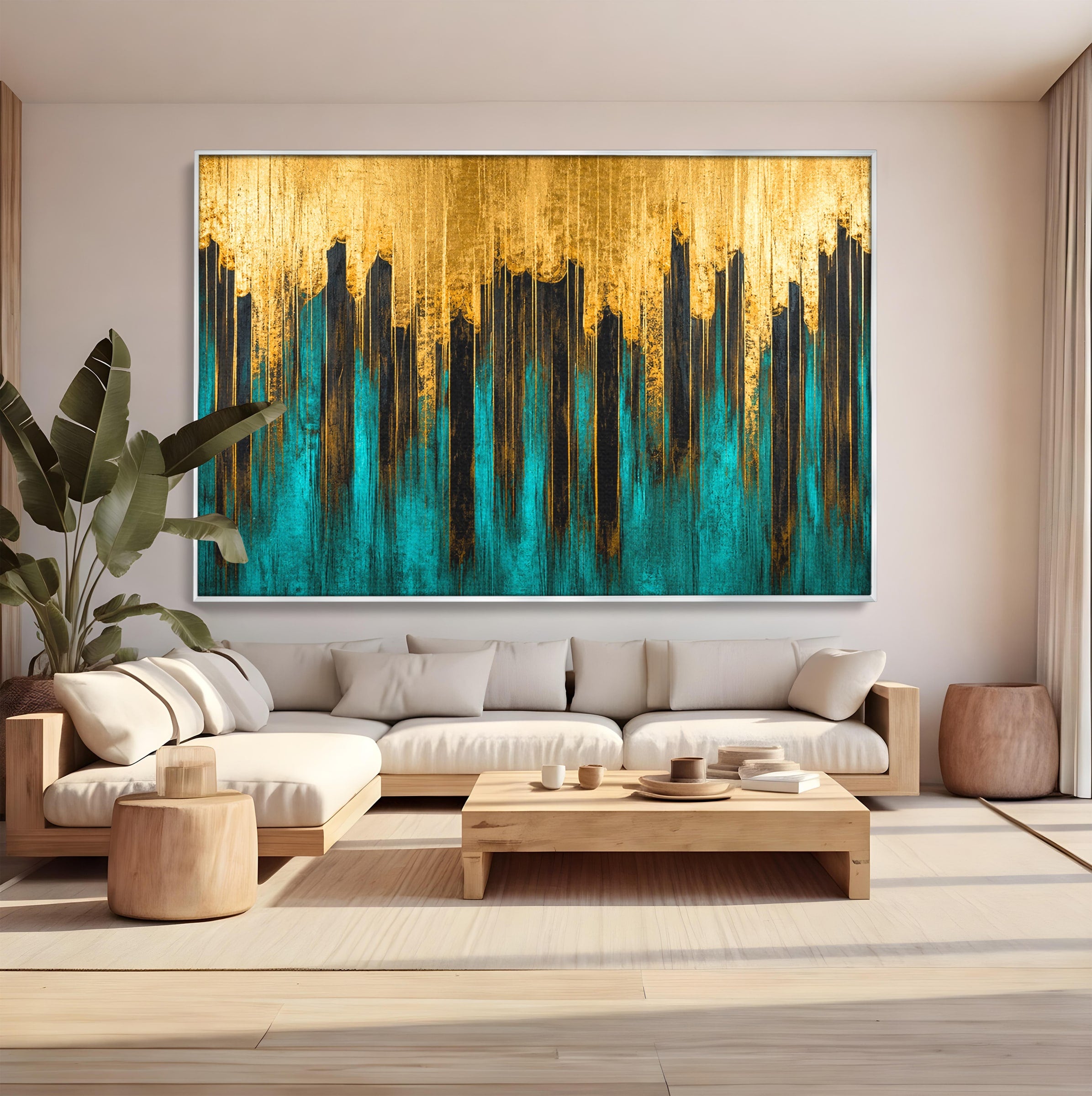 Tablou Canvas Premium LuxCanva® C1393, Orasul Aurit, Oras, Abstract, Modern, Lux, Birou, Culori Vibrante