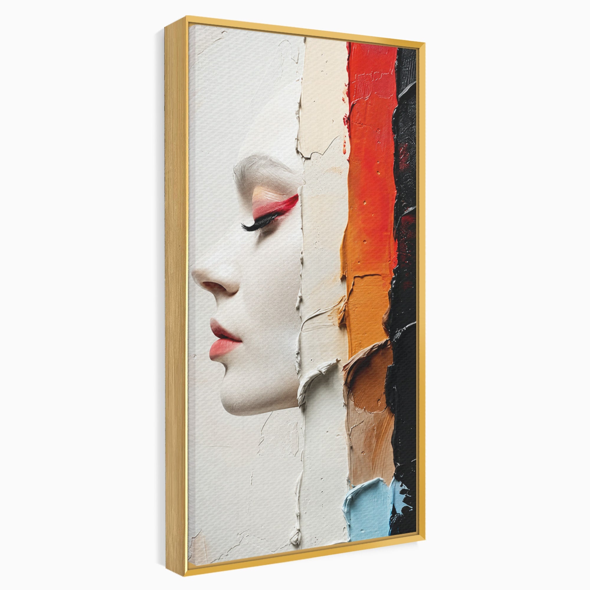 Tablou Canvas Premium LuxCanva® C1394, Profil Artistic Abstract, Portret, Abstract, Textura, Arta Moderna, Dormitor, Culori Vibrante