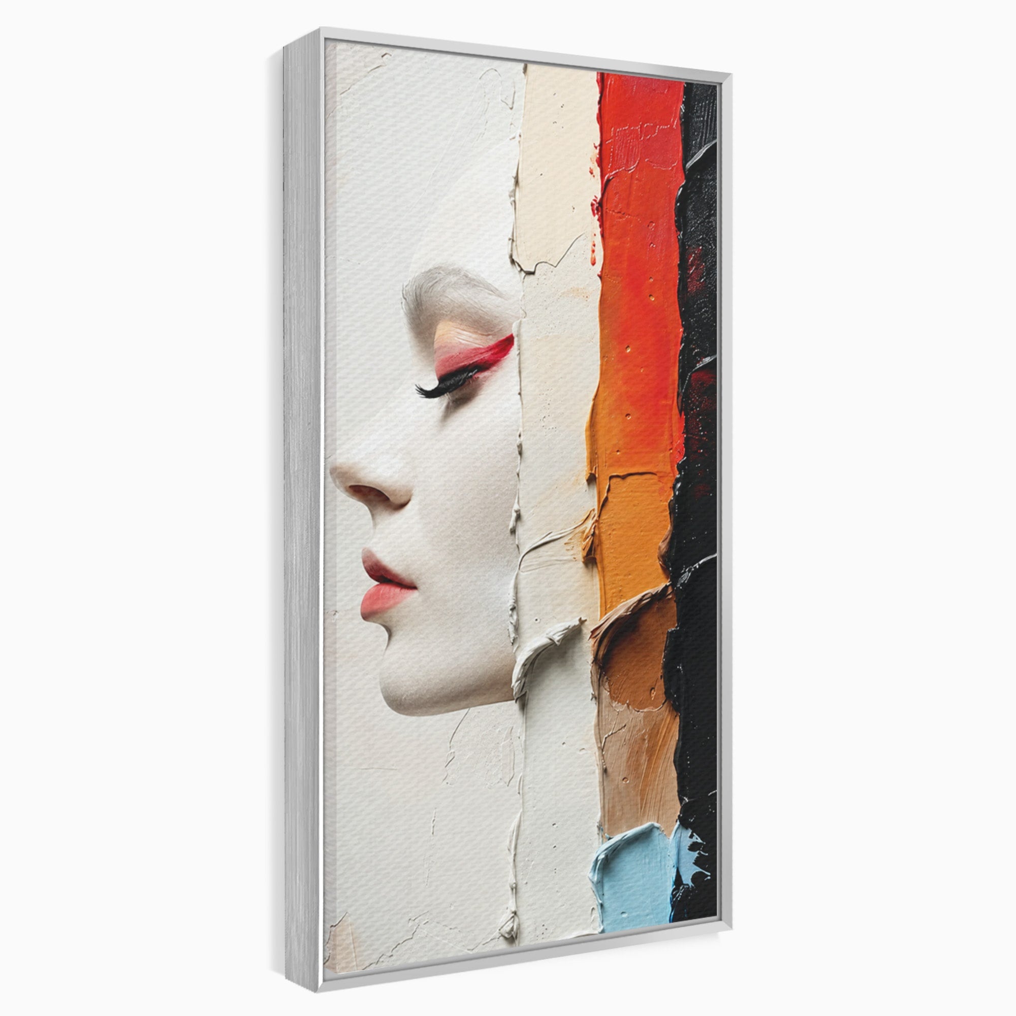 Tablou Canvas Premium LuxCanva® C1394, Profil Artistic Abstract, Portret, Abstract, Textura, Arta Moderna, Dormitor, Culori Vibrante