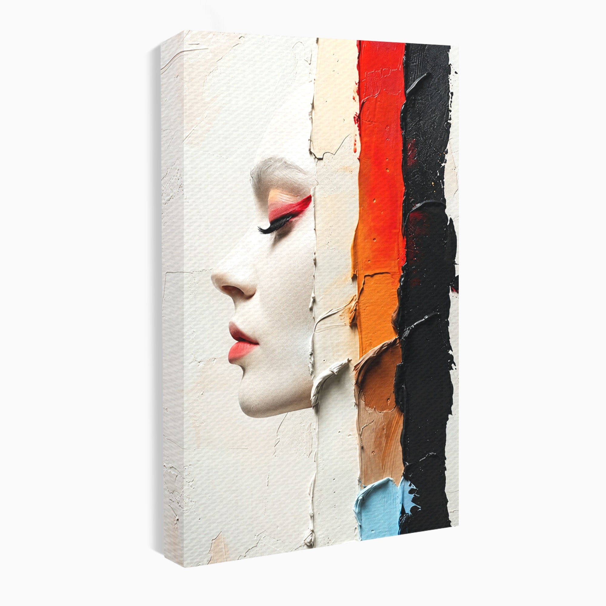 Tablou Canvas Premium LuxCanva® C1394, Profil Artistic Abstract, Portret, Abstract, Textura, Arta Moderna, Dormitor, Culori Vibrante
