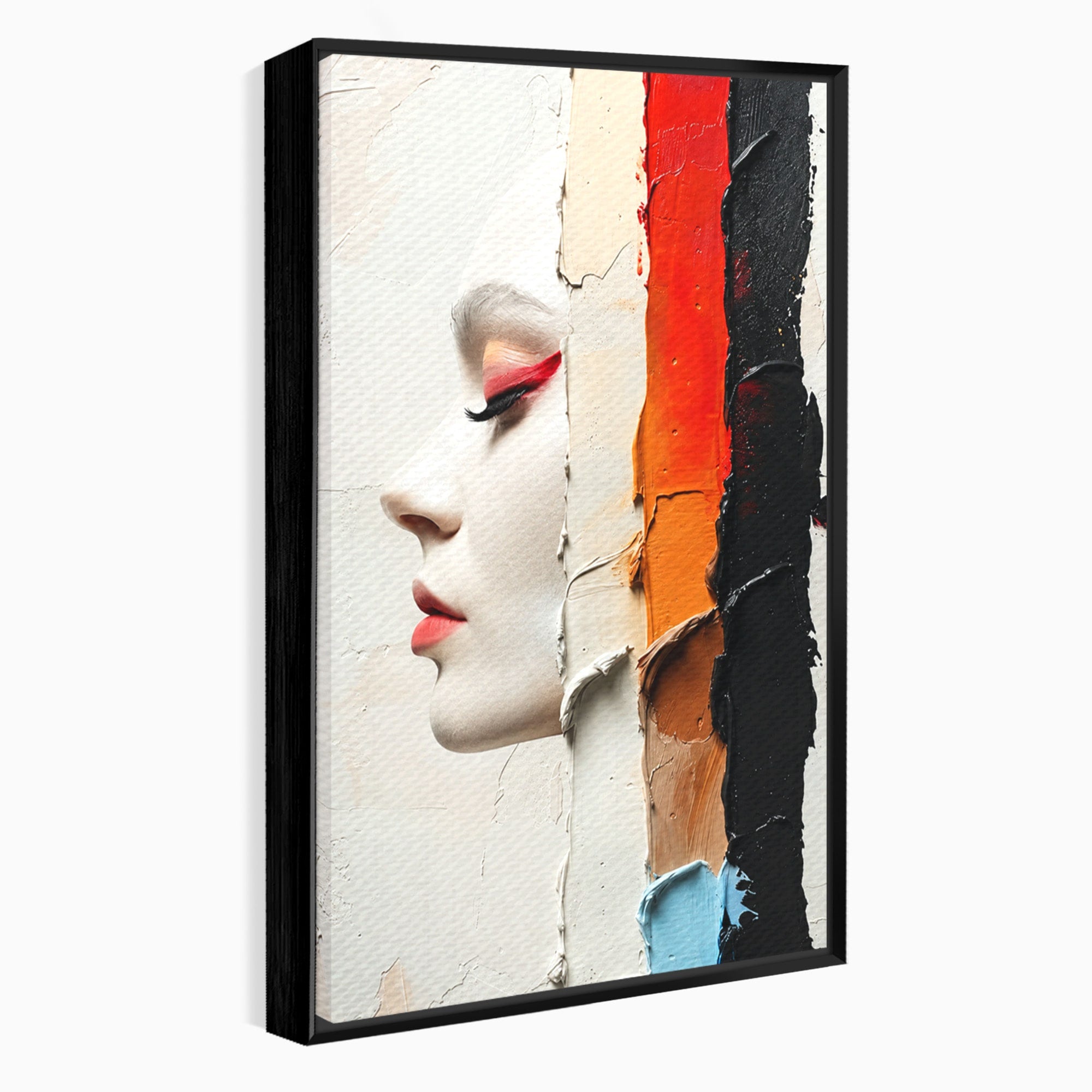 Tablou Canvas Premium LuxCanva® C1394, Profil Artistic Abstract, Portret, Abstract, Textura, Arta Moderna, Dormitor, Culori Vibrante