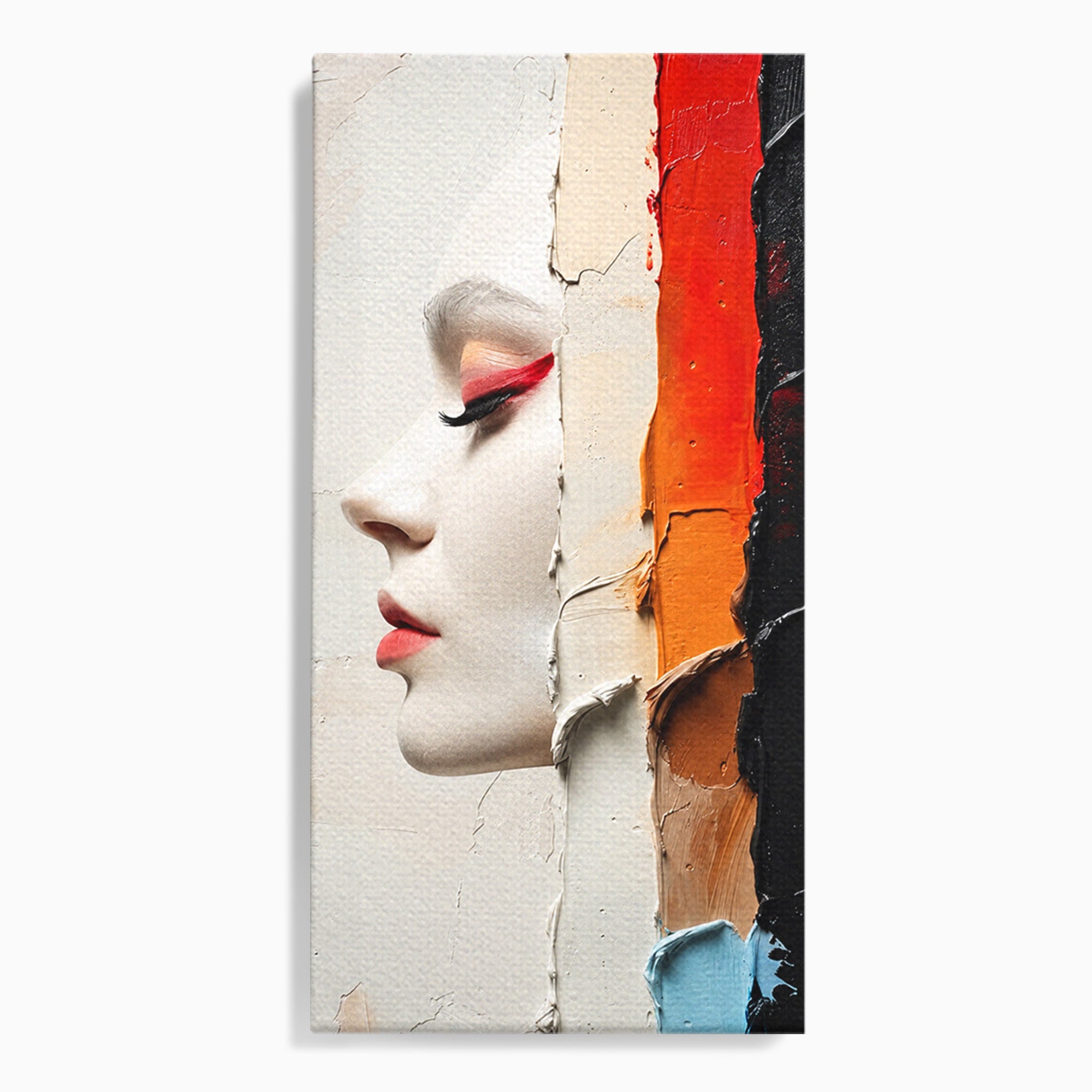 Tablou Canvas Premium LuxCanva® C1394, Profil Artistic Abstract, Portret, Abstract, Textura, Arta Moderna, Dormitor, Culori Vibrante