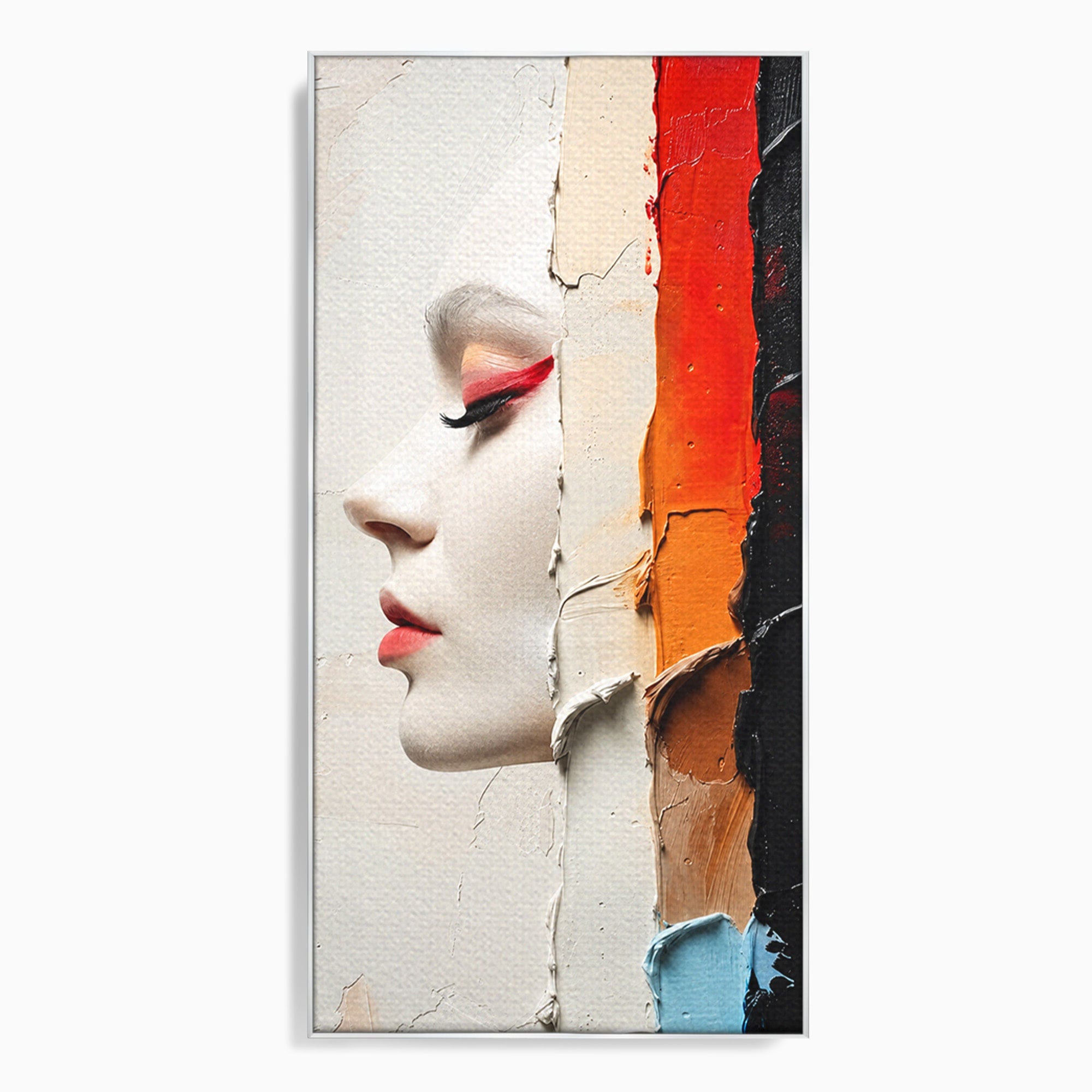 Tablou Canvas Premium LuxCanva® C1394, Profil Artistic Abstract, Portret, Abstract, Textura, Arta Moderna, Dormitor, Culori Vibrante